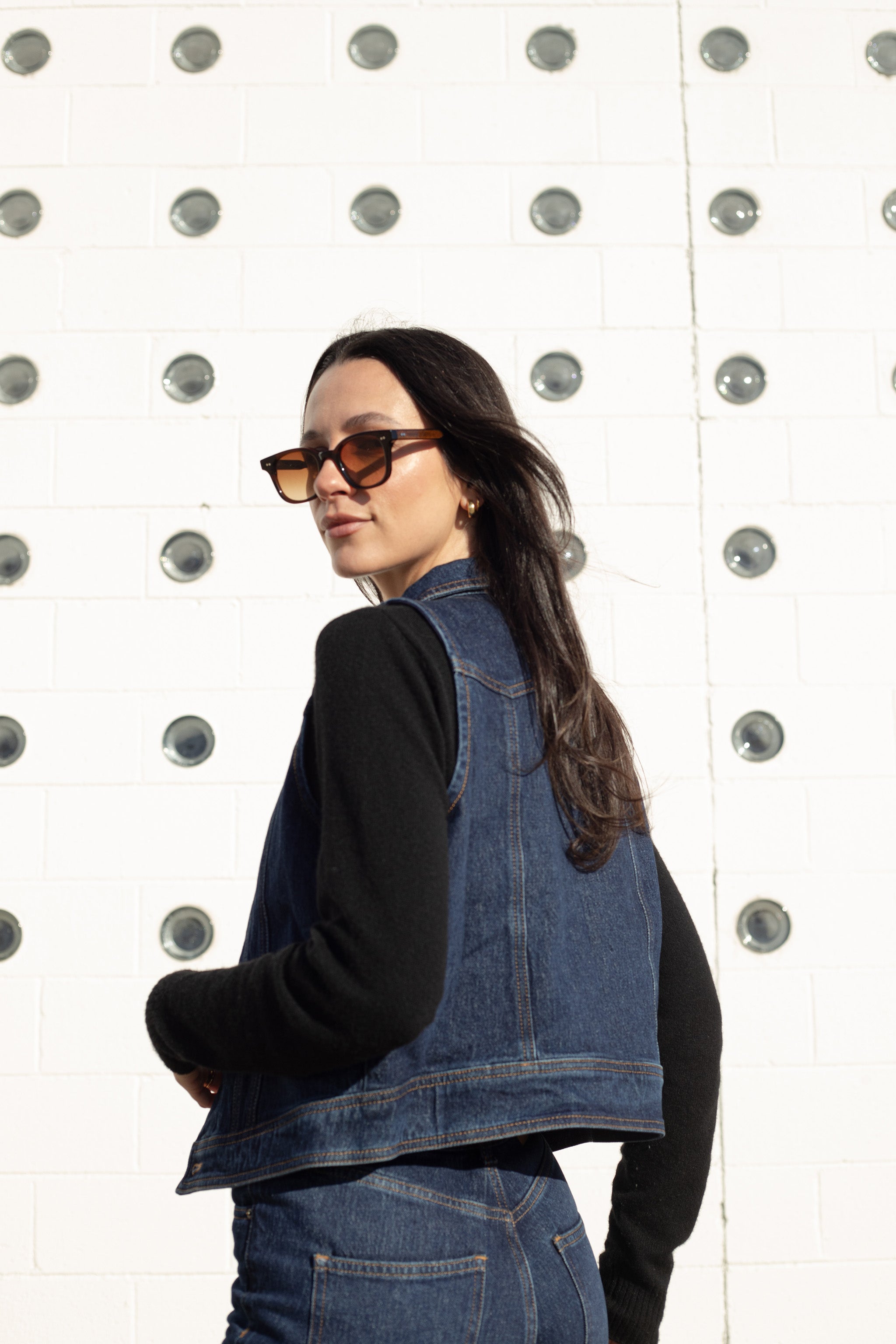 Cali Cropped Jacket in Dark Americana - seventy + mochi
