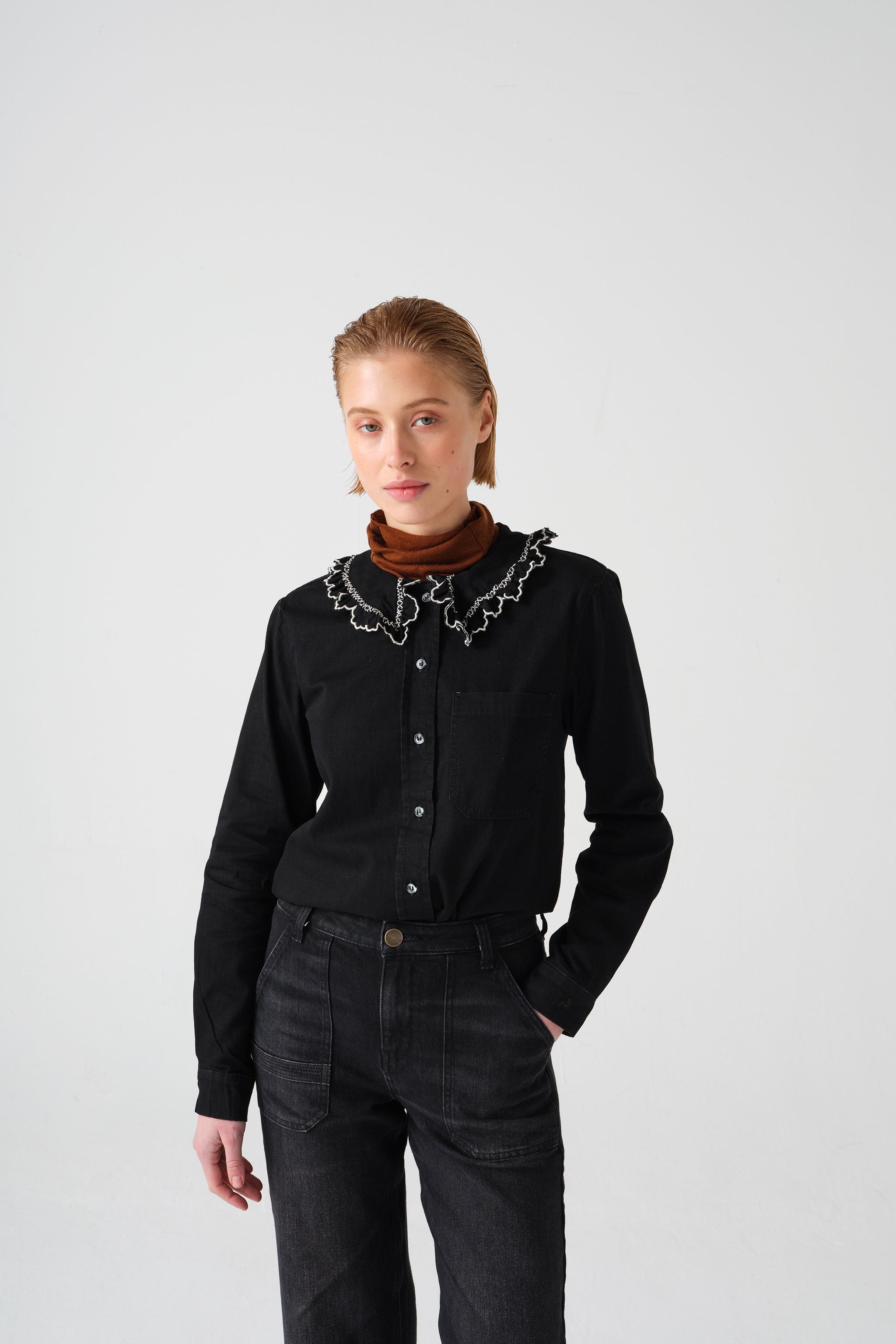 Delilah Blouse in Black - seventy + mochi