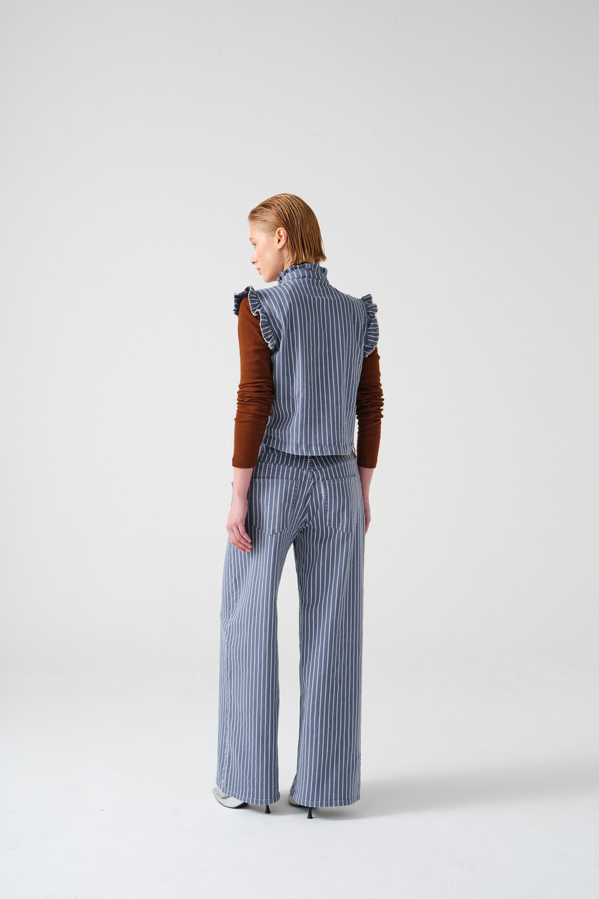 Gracie Jean in Washed Denim Wide Stripe - seventy + mochi