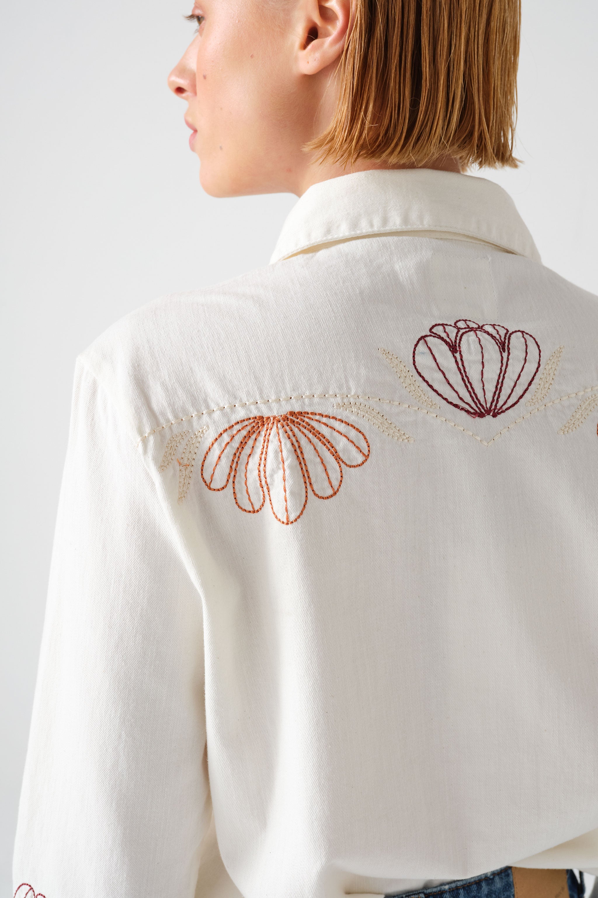 Flor Ray Shirt in Ecru - seventy + mochi