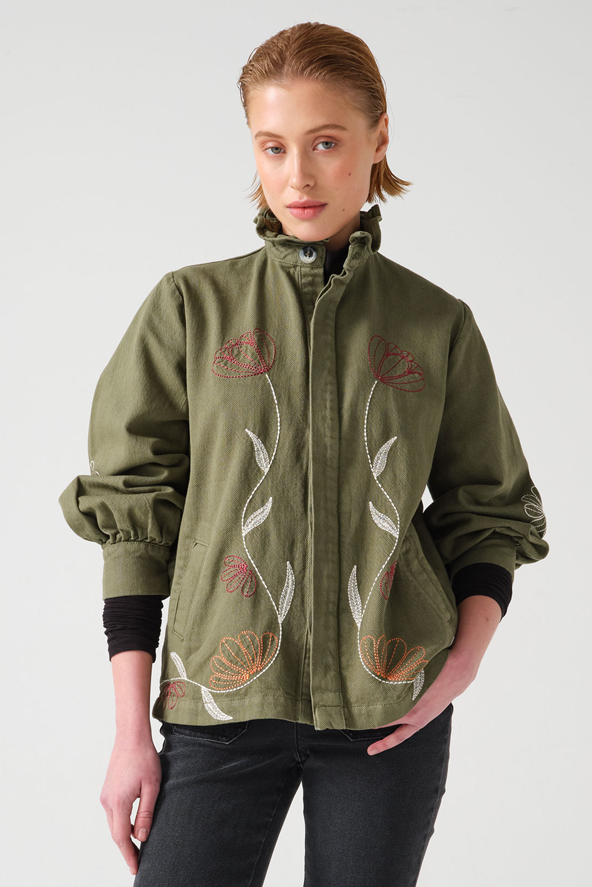 Flor Pablo Jacket in Khaki - seventy + mochi