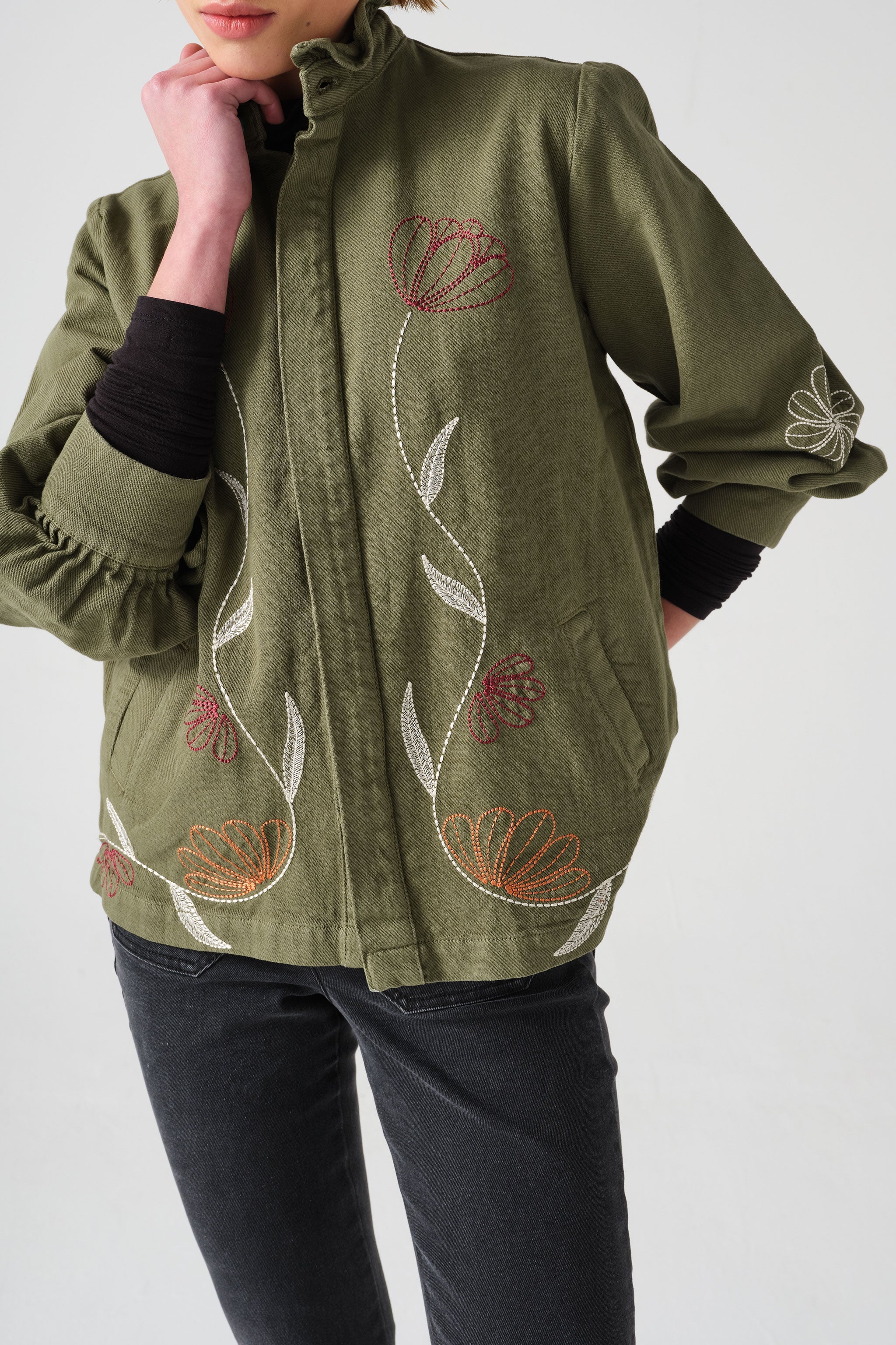 Flor Pablo Jacket in Khaki - seventy + mochi