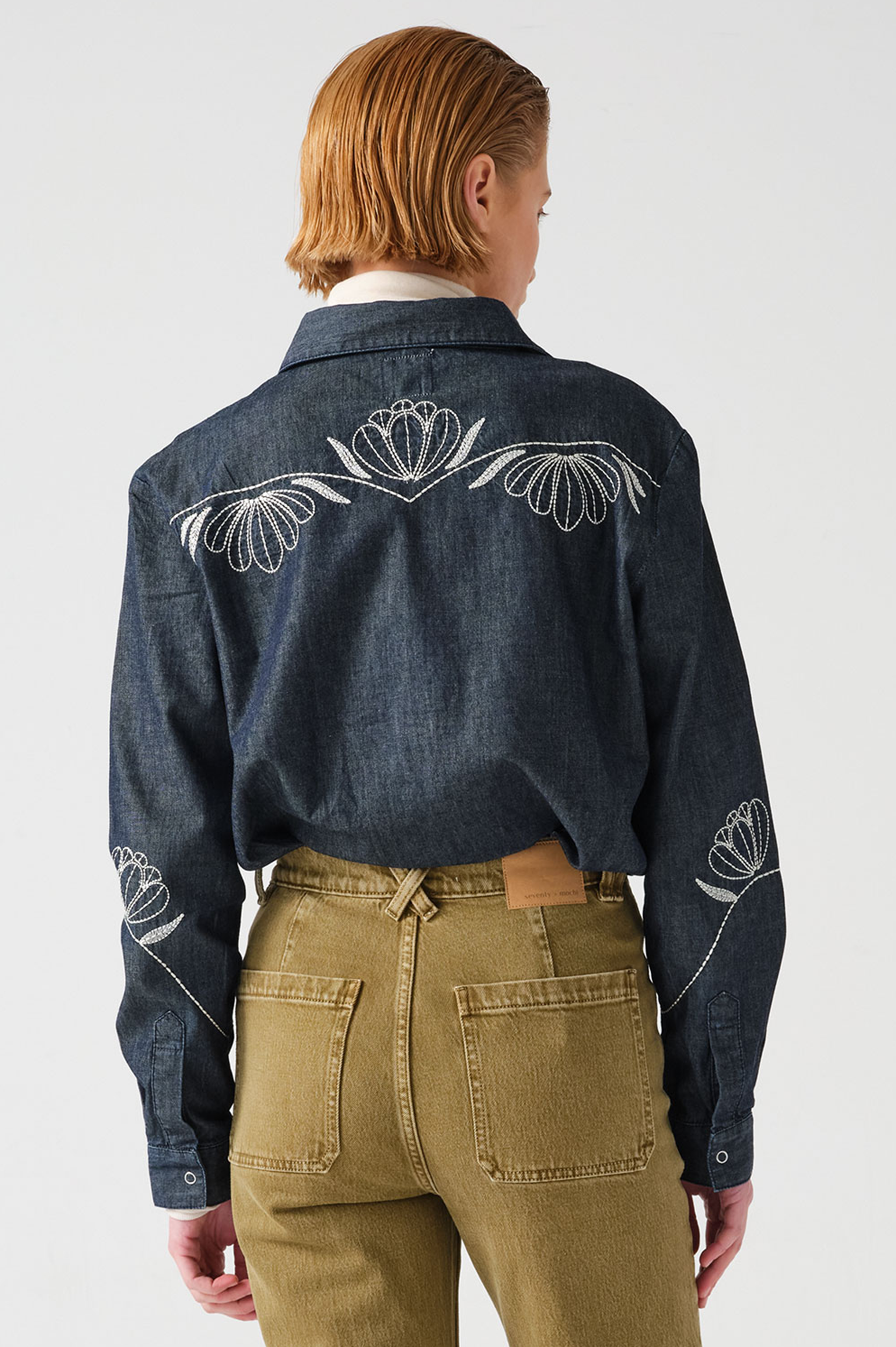 Flor Ray Shirt in Indigo Rinse - seventy + mochi