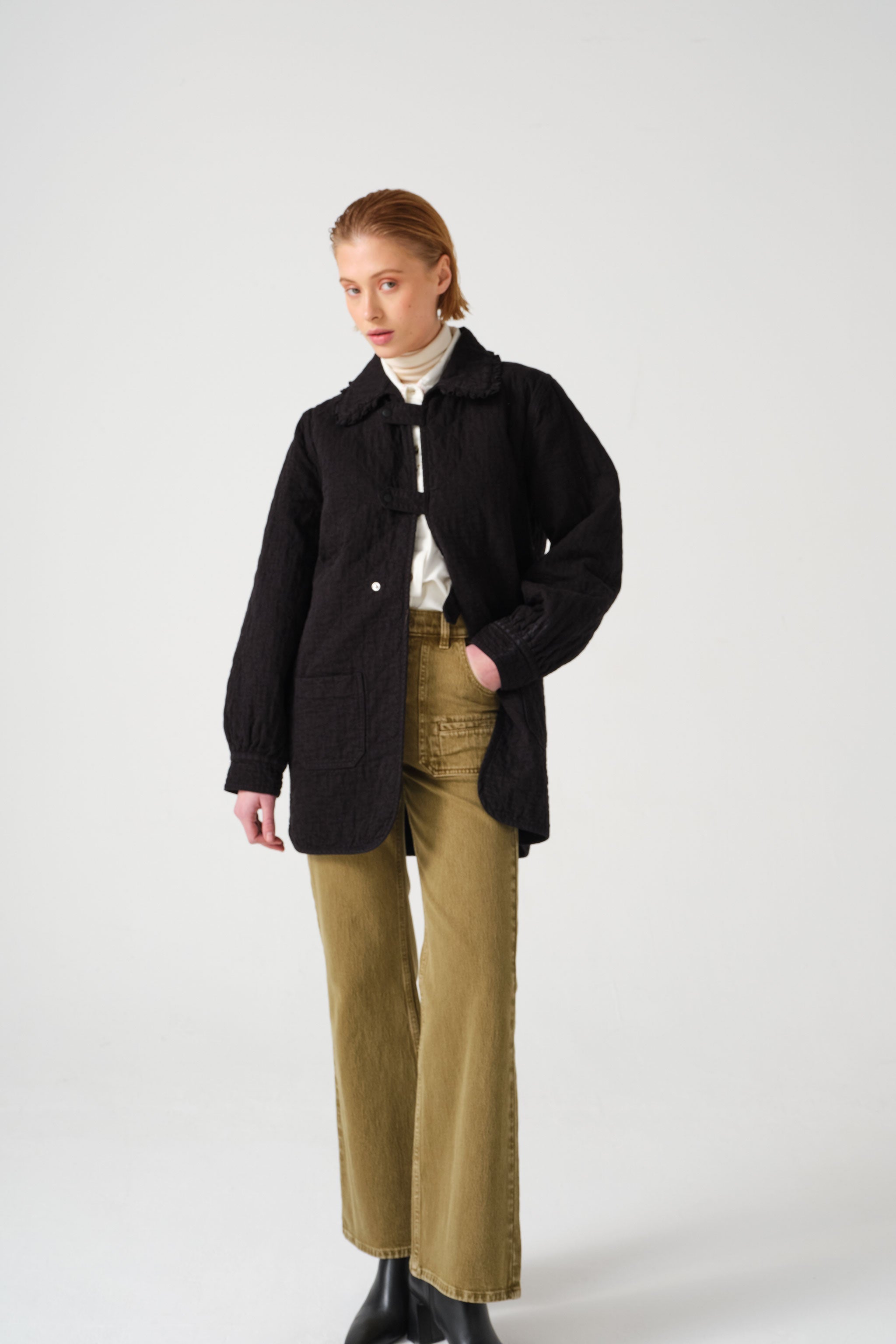 Pippa Chore Jacket in Black - seventy + mochi