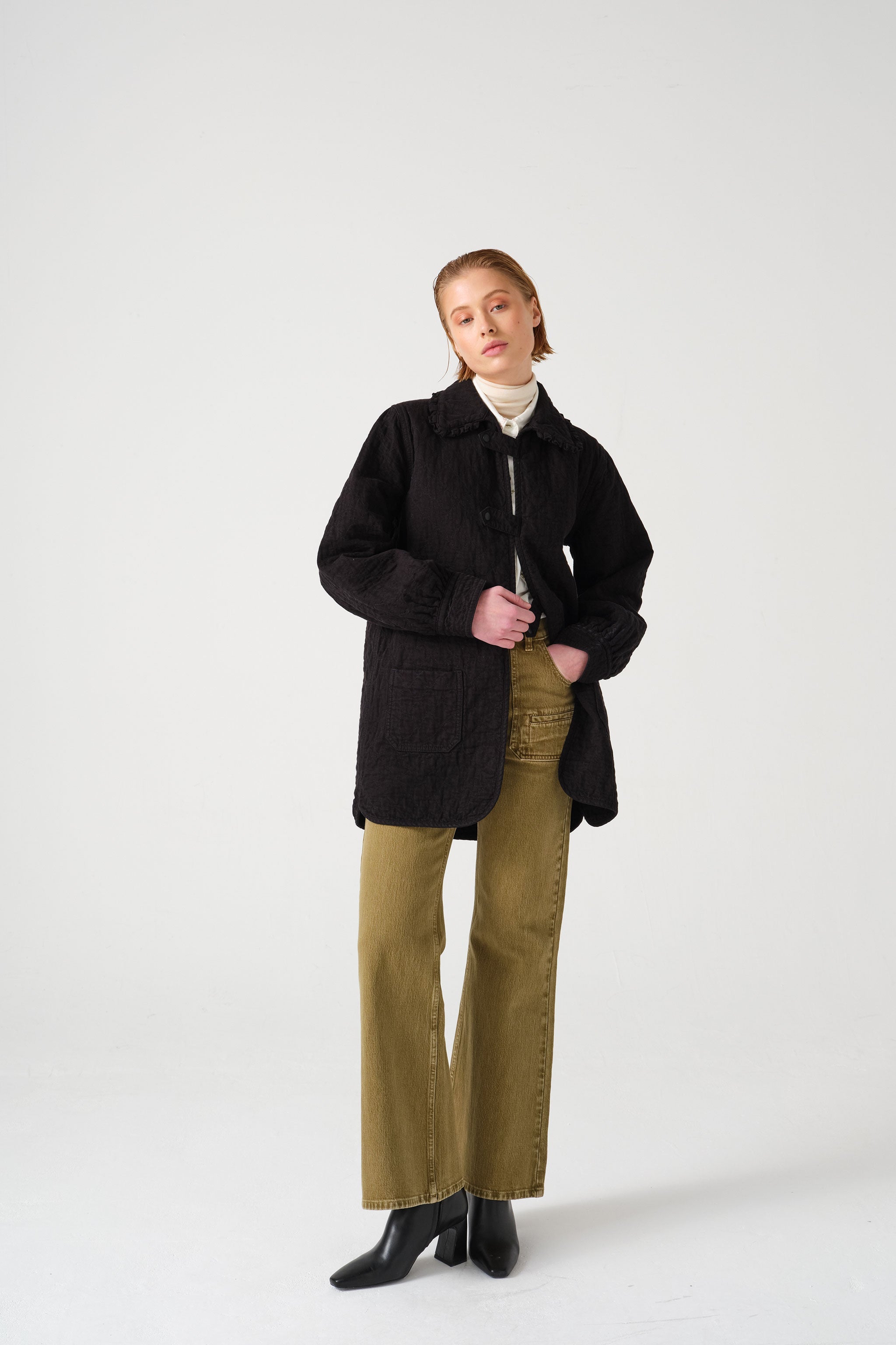 Pippa Chore Jacket in Black - seventy + mochi