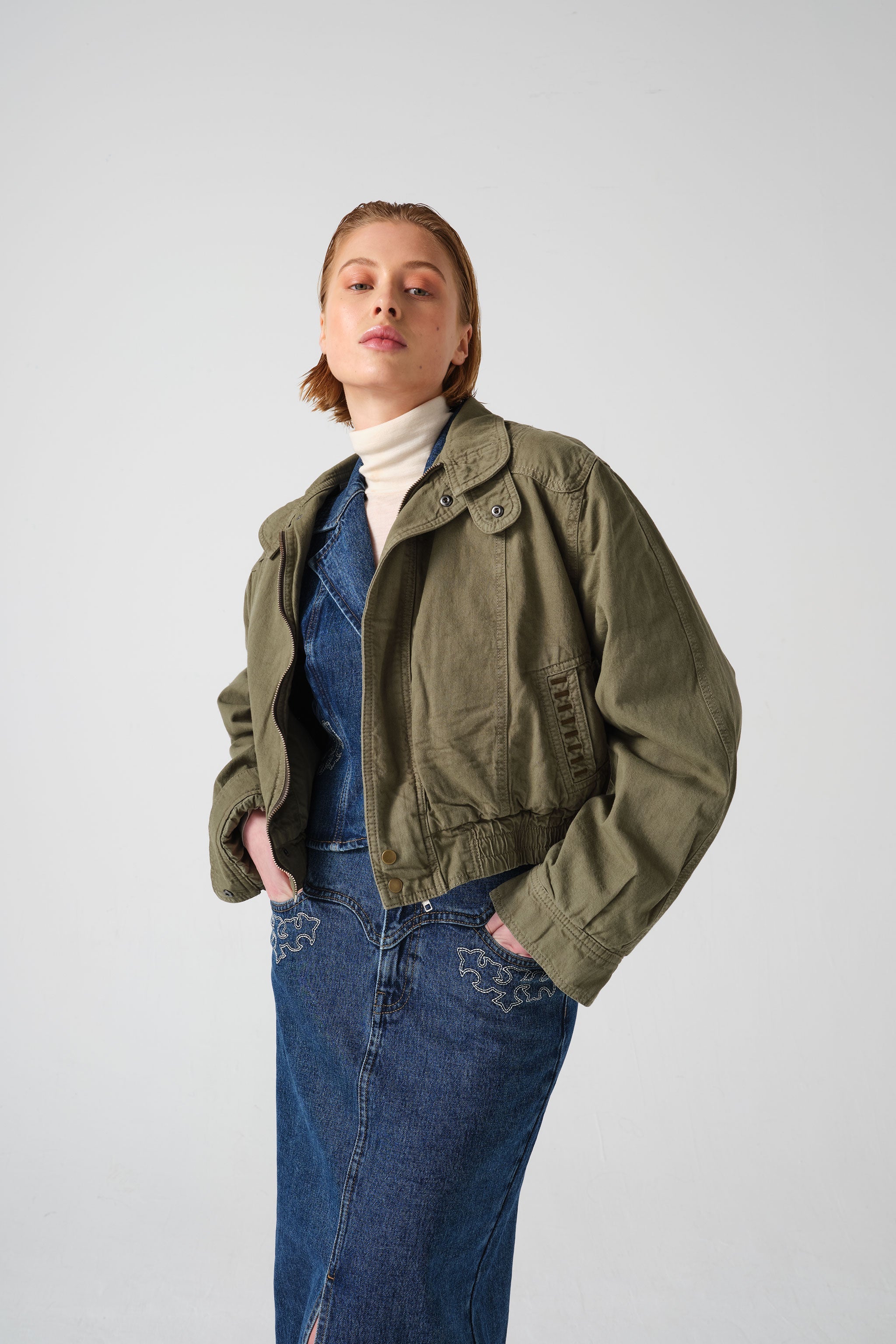 Juno Jacket in Khaki - seventy + mochi