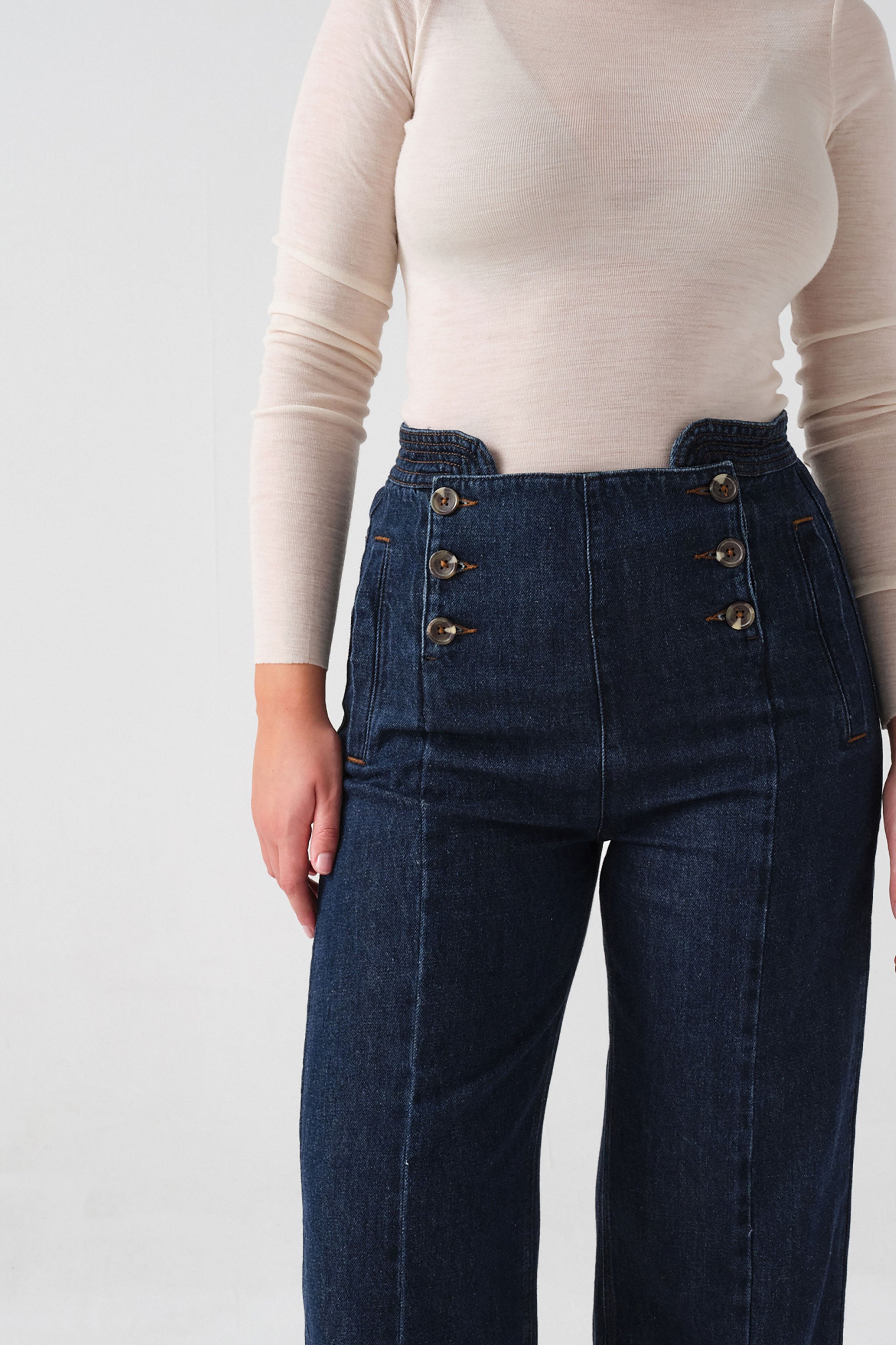 Marie Sailor Jean in Dark Indigo - seventy + mochi