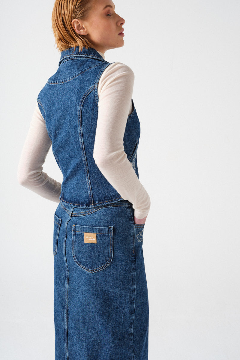 Embroidered Mia Skirt in Idaho Vintage - seventy + mochi