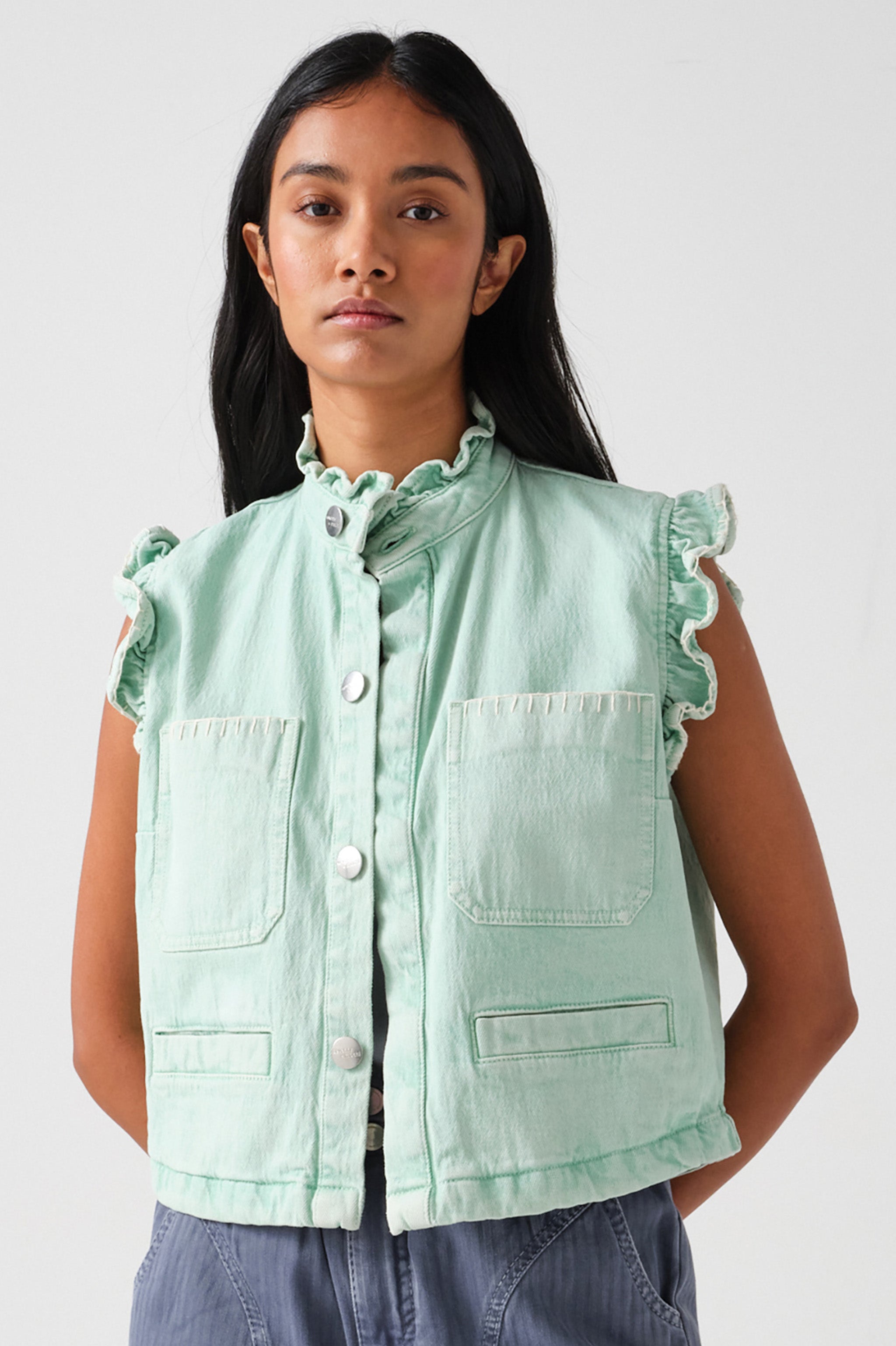 Pablo Waistcoat in Washed Mint - seventy + mochi
