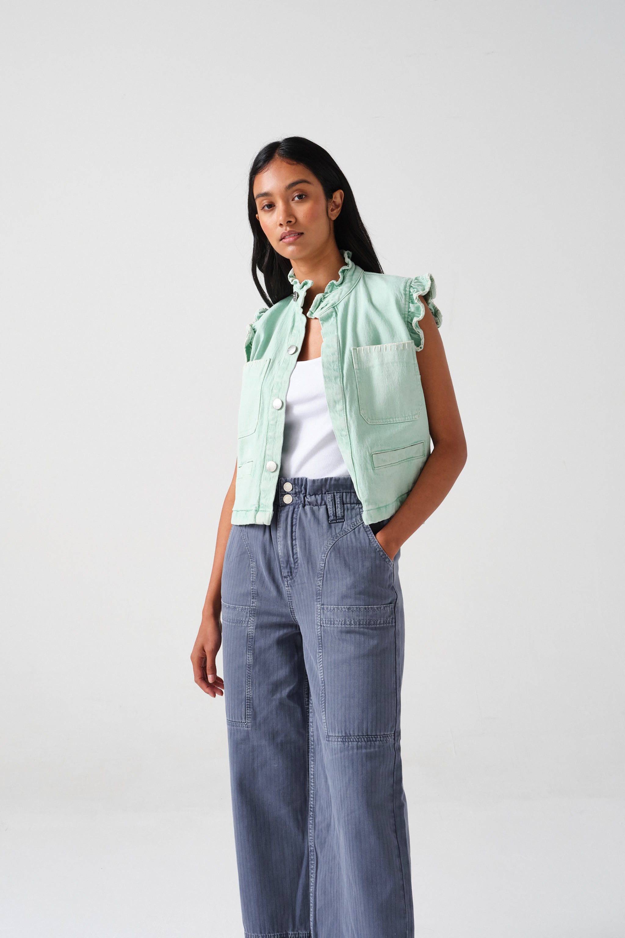 Pablo Waistcoat in Washed Mint - seventy + mochi