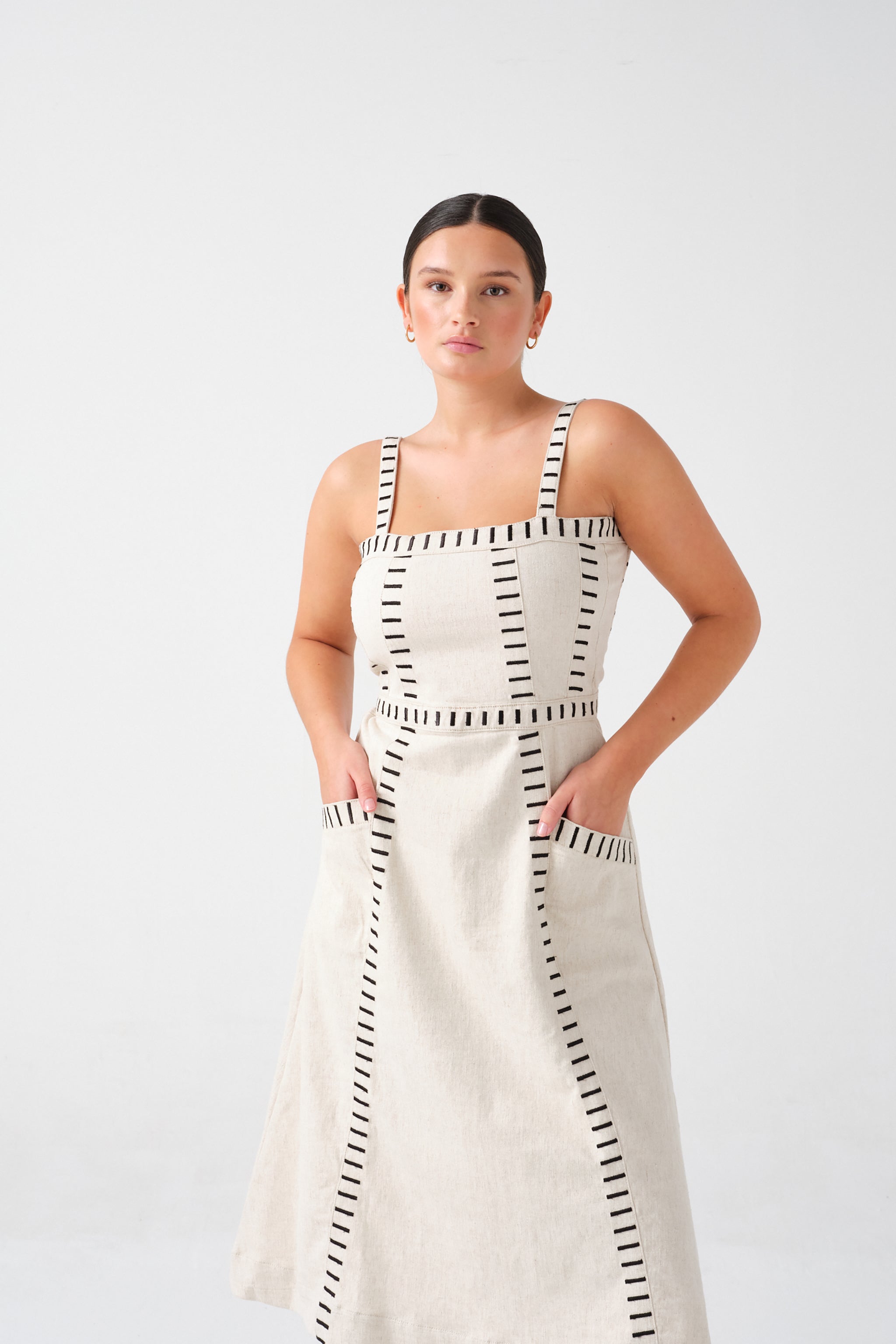 Ella Dress in Ecru Denim - seventy + mochi