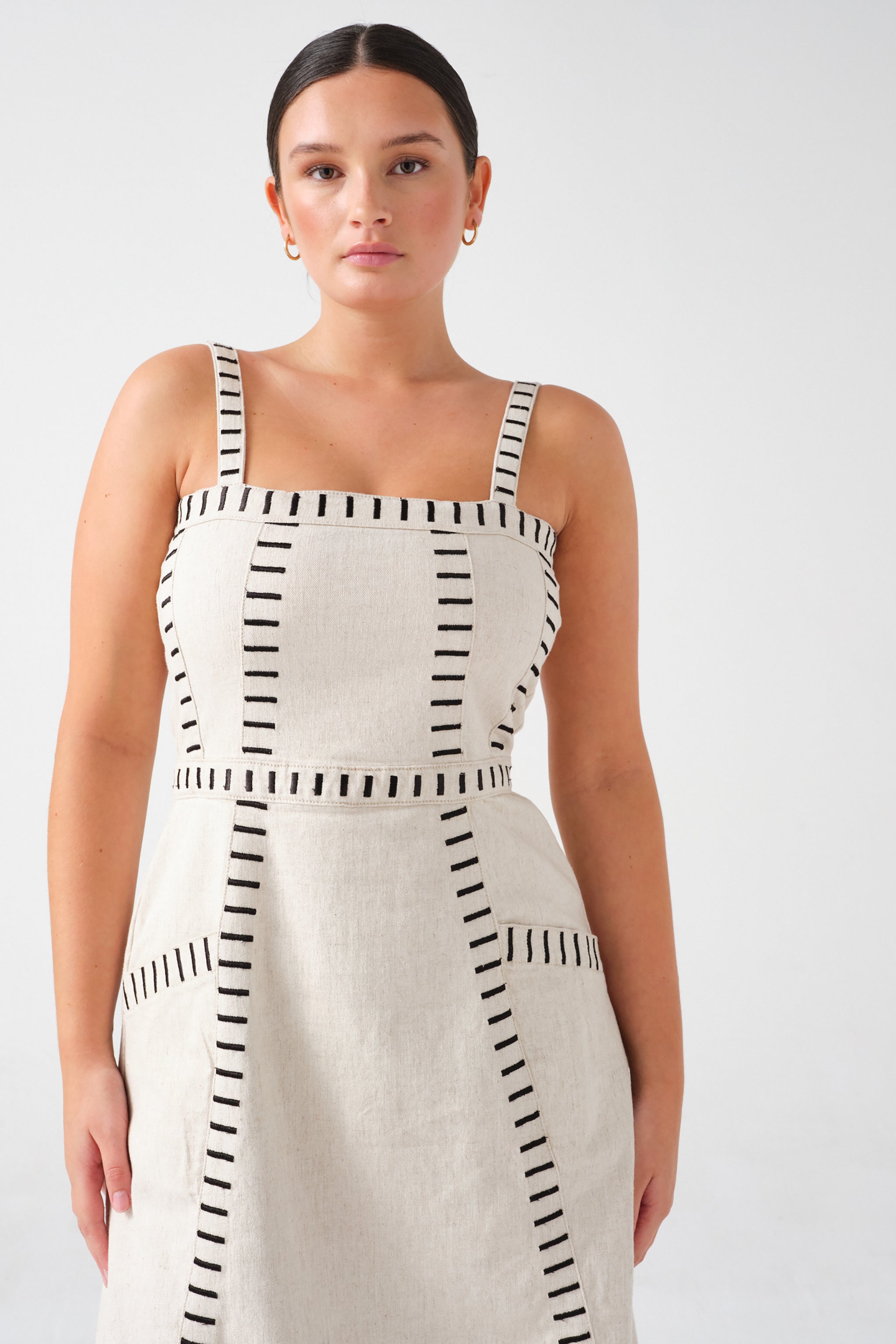 Ella Dress in Ecru Denim - seventy + mochi