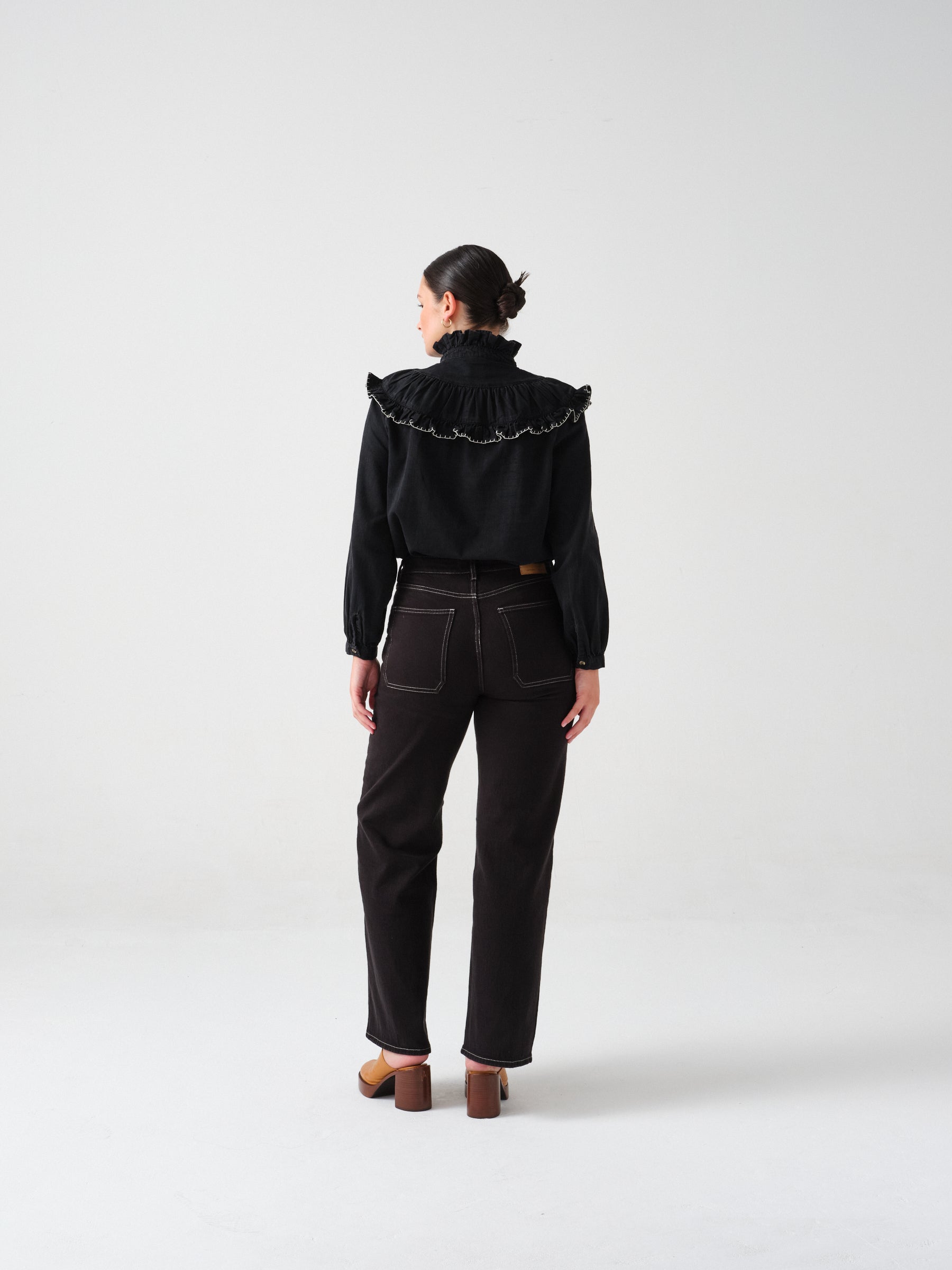Victoria Blouse in Washed Black - seventy + mochi