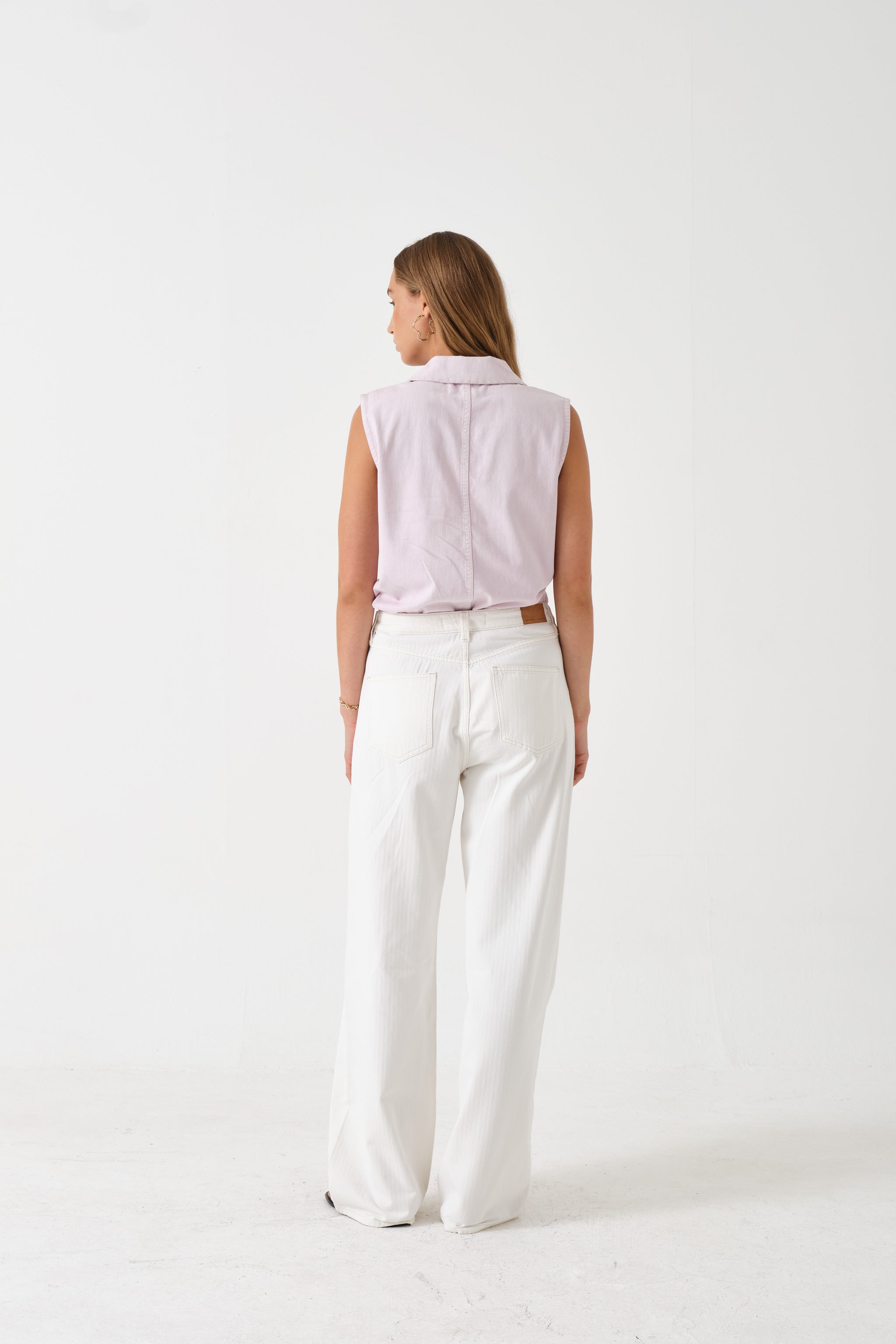 Blake Low Rise Jean in Herringbone Ecru - seventy + mochi