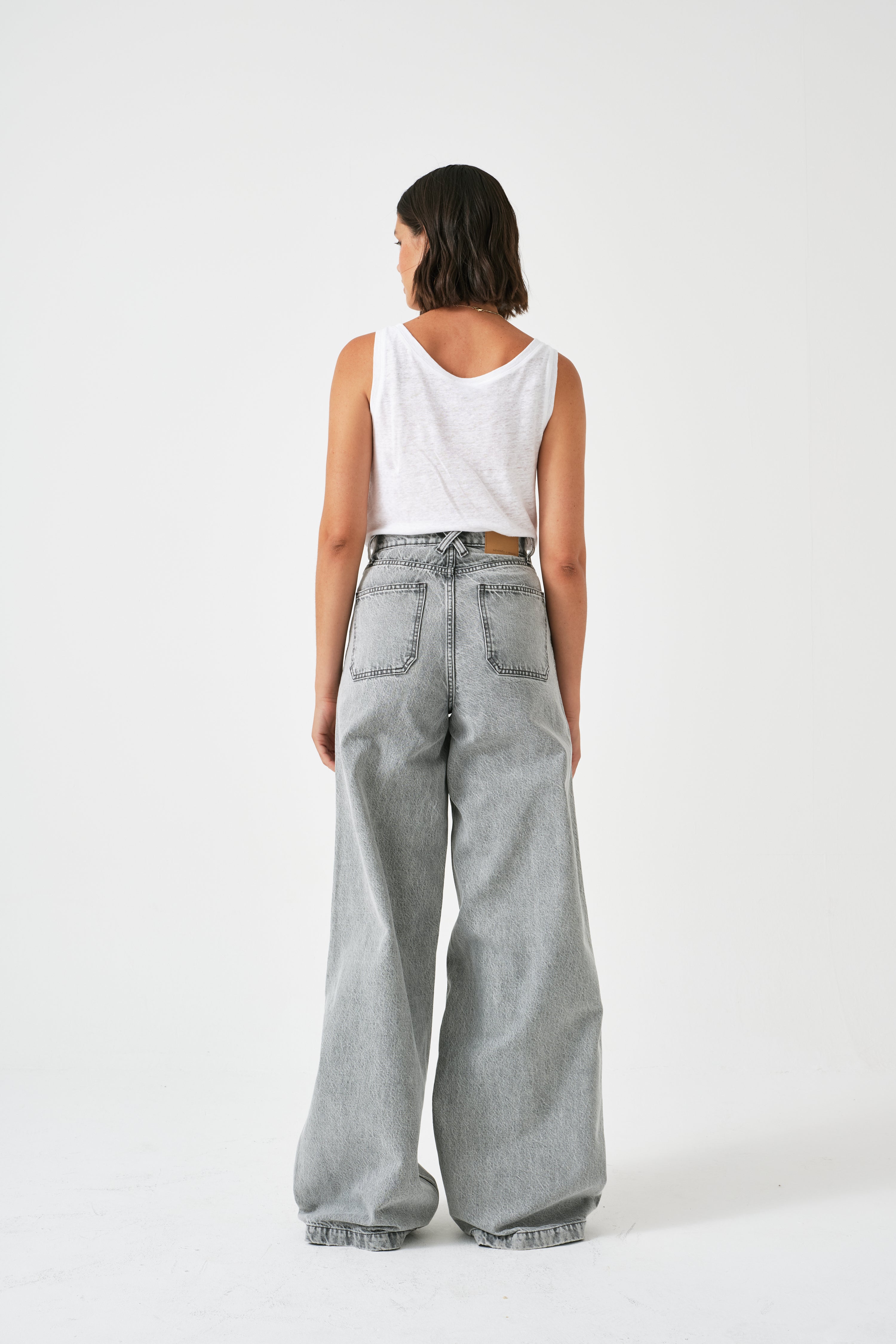 Bay Wide Leg Jean in Silver Lining - seventy + mochi