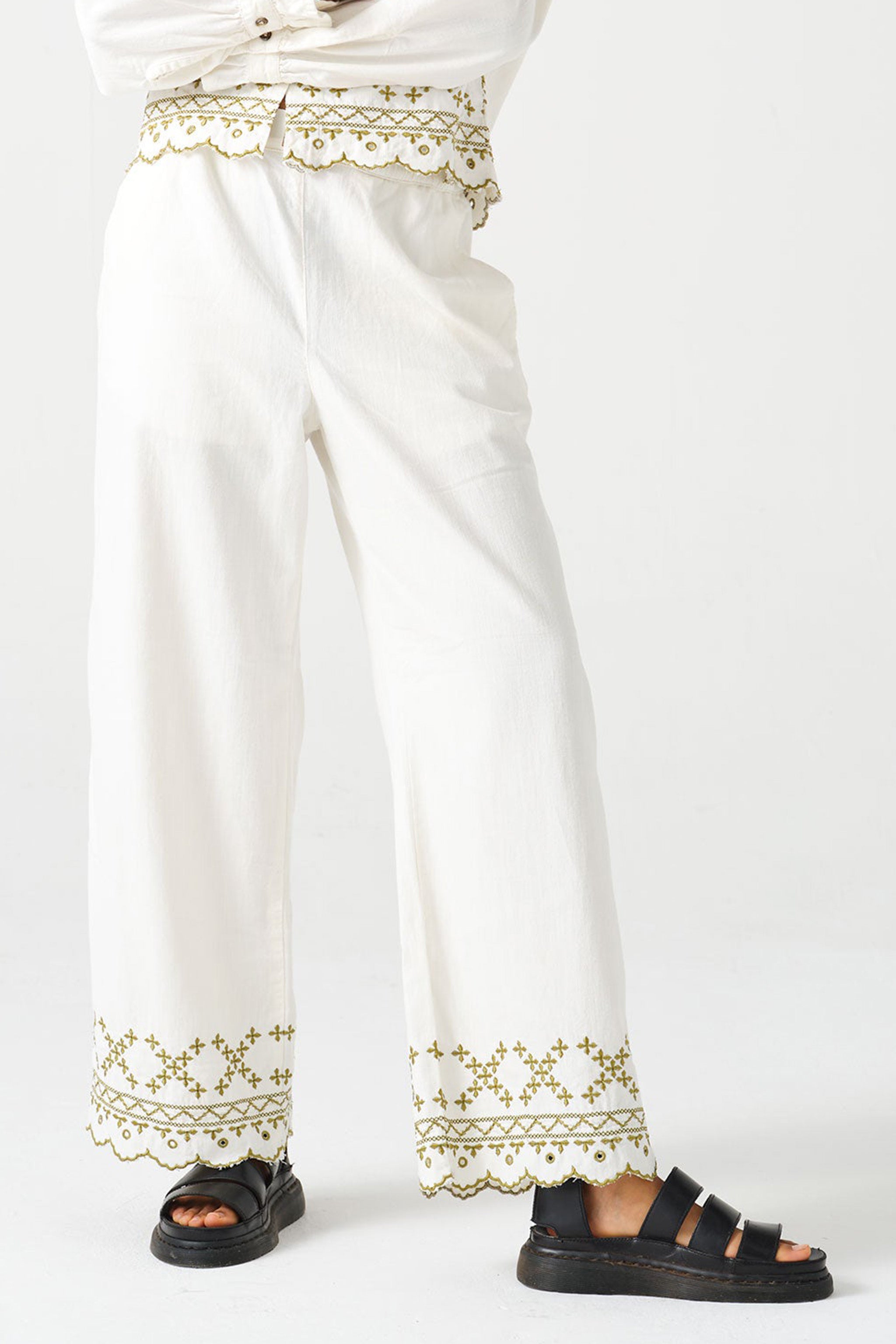 Sophie Pant in Ecru Denim - seventy + mochi