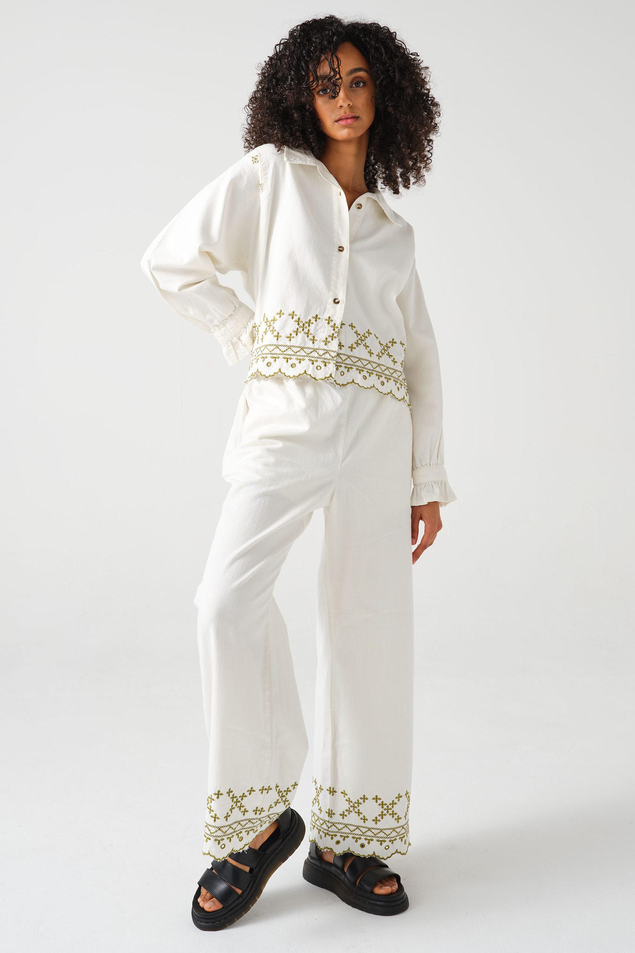 Sophie Shirt in Ecru Denim - seventy + mochi