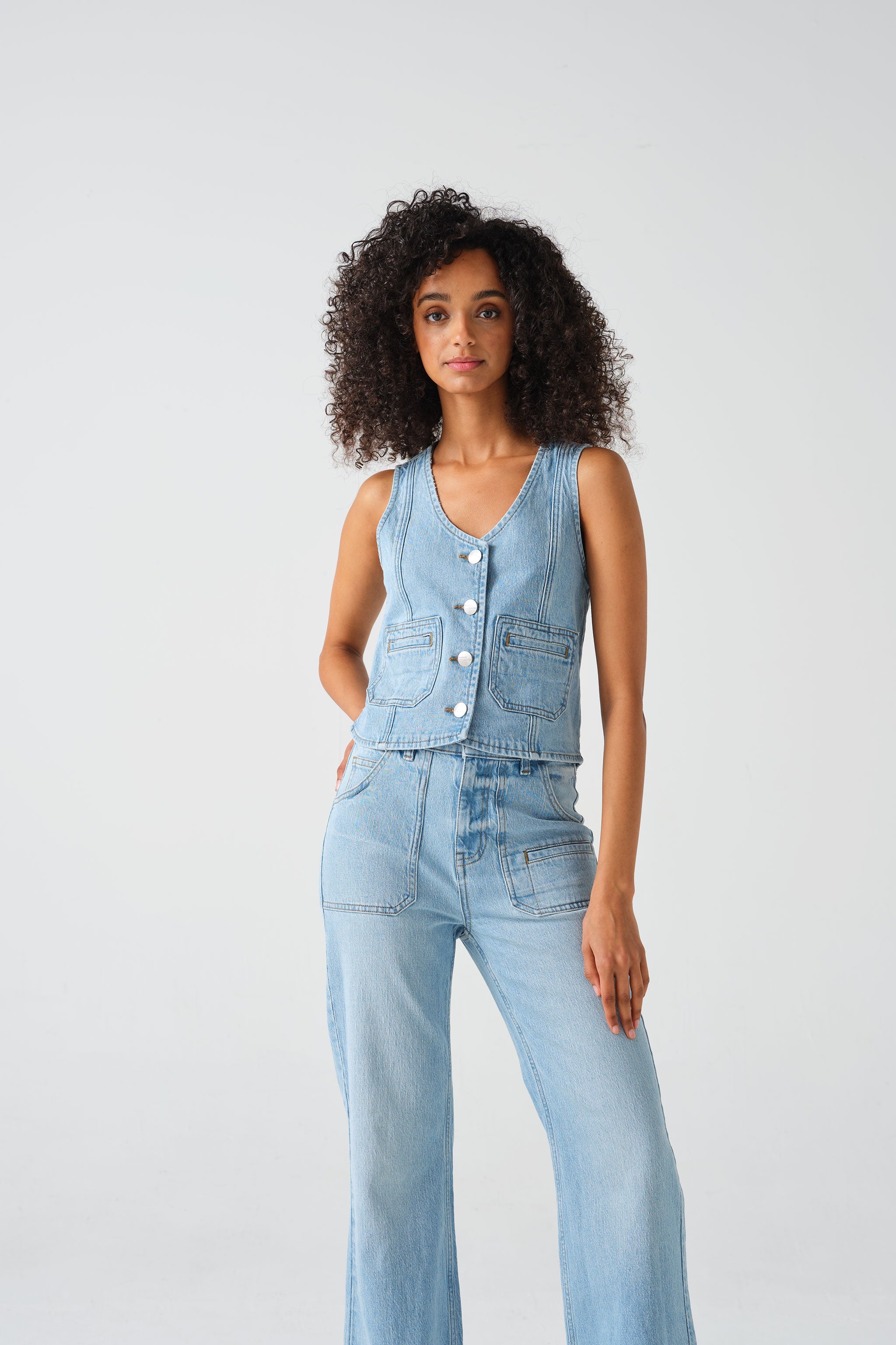 Bea Waistcoat in Oceanic Blue - seventy + mochi