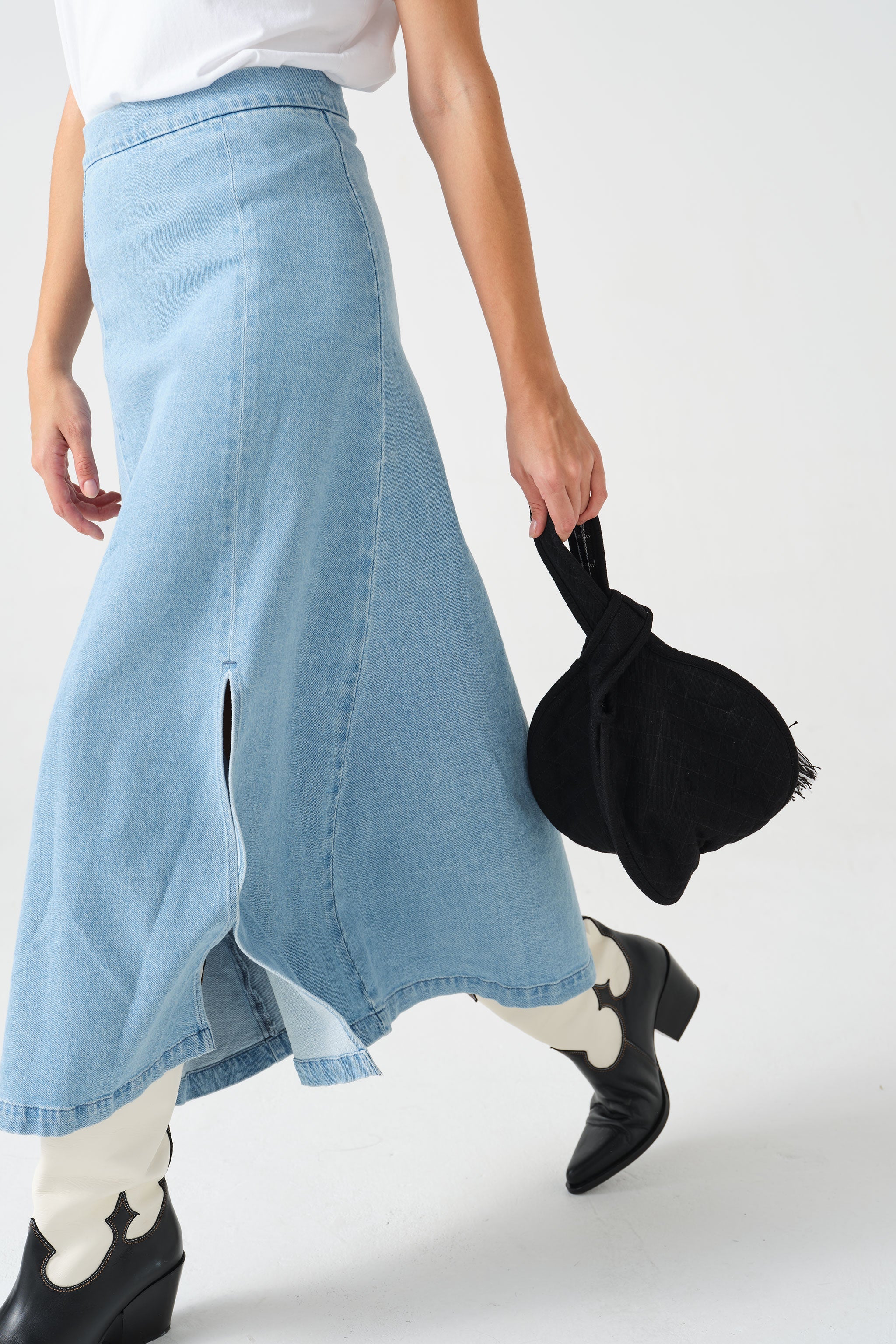 Faye Slip Skirt in Oceanic Blue - seventy + mochi