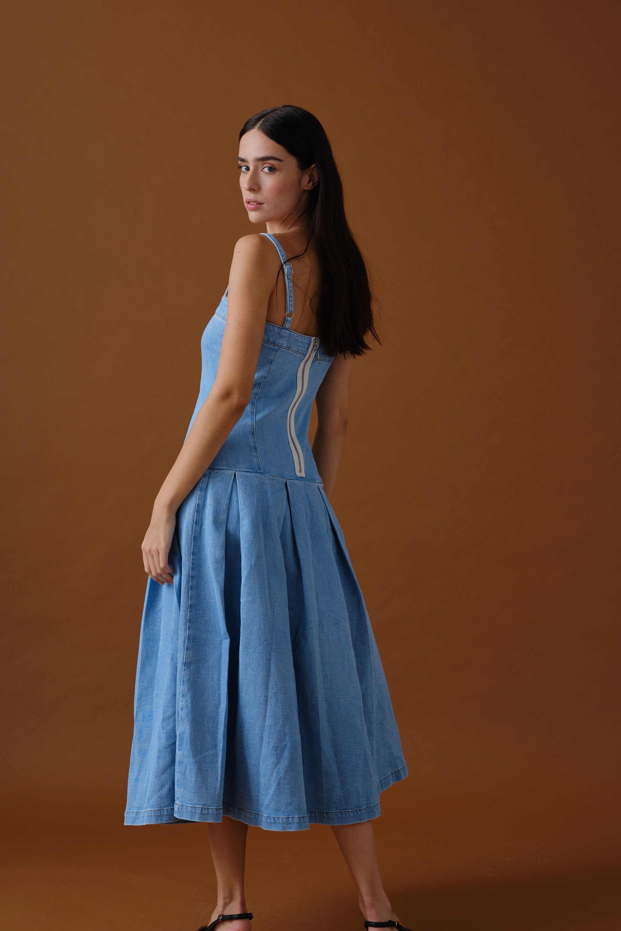 Maddie Dress in Oceanic Blue - seventy + mochi