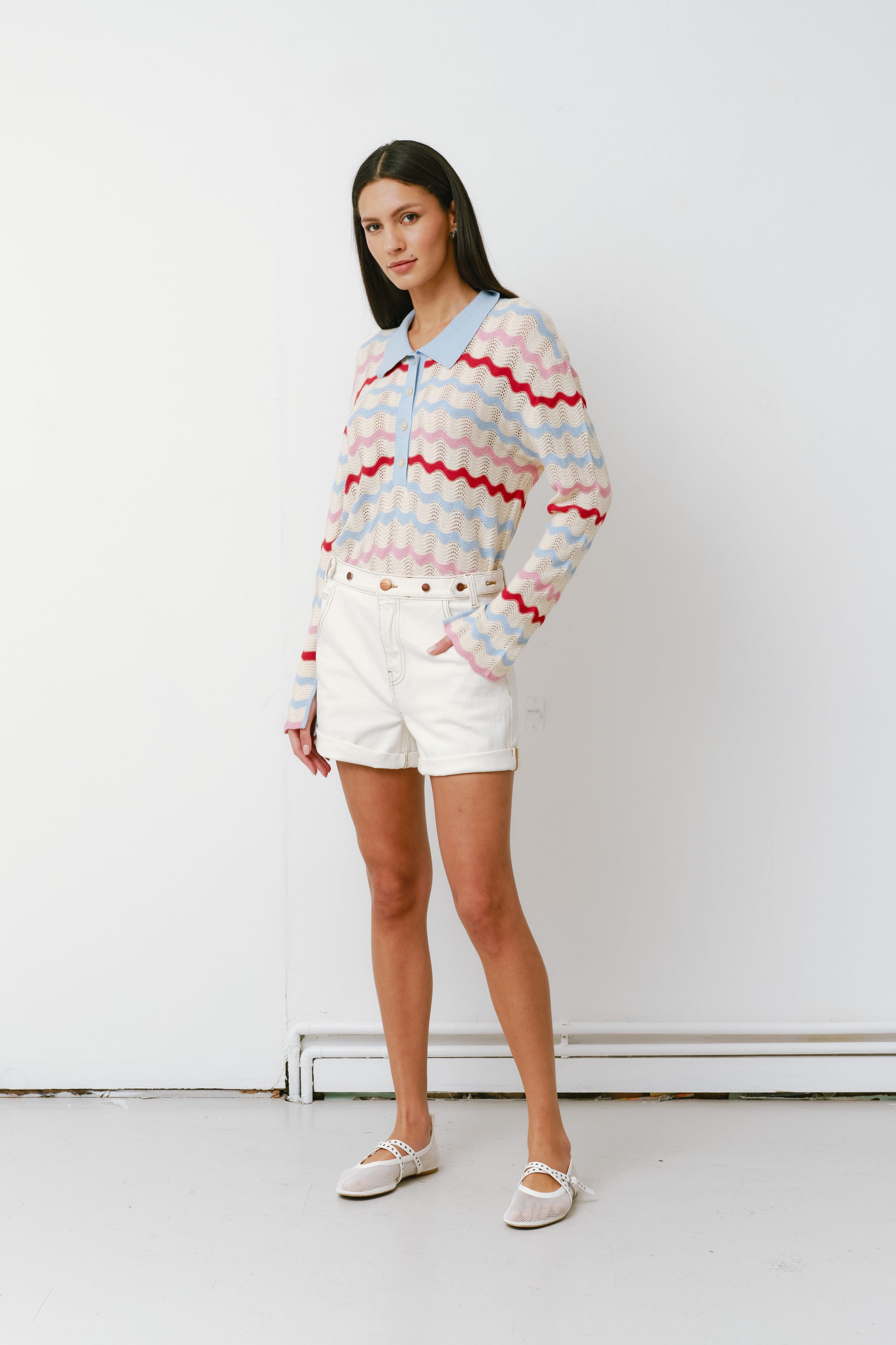 Ali Tab Short in Ecru - seventy + mochi