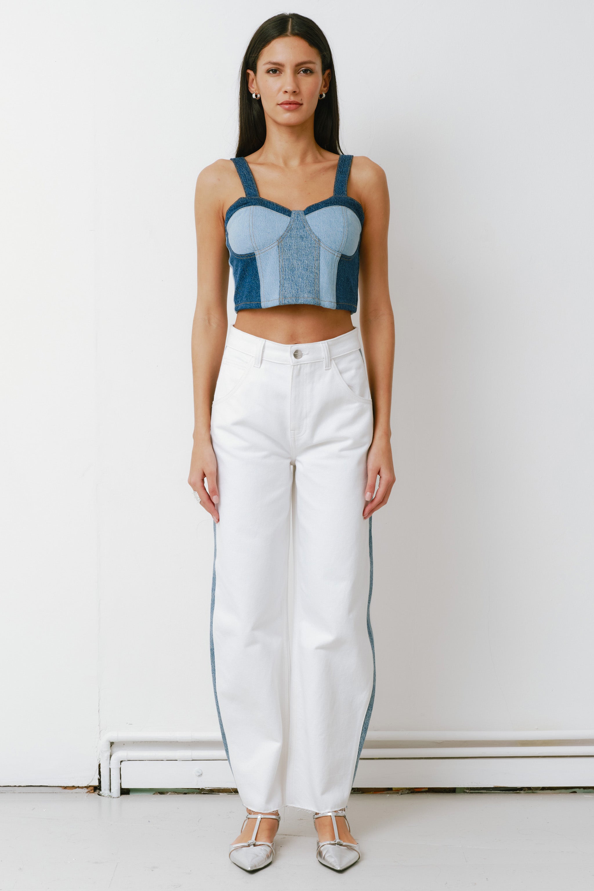 Bo Barrel Leg Jean in Two Tone - seventy + mochi