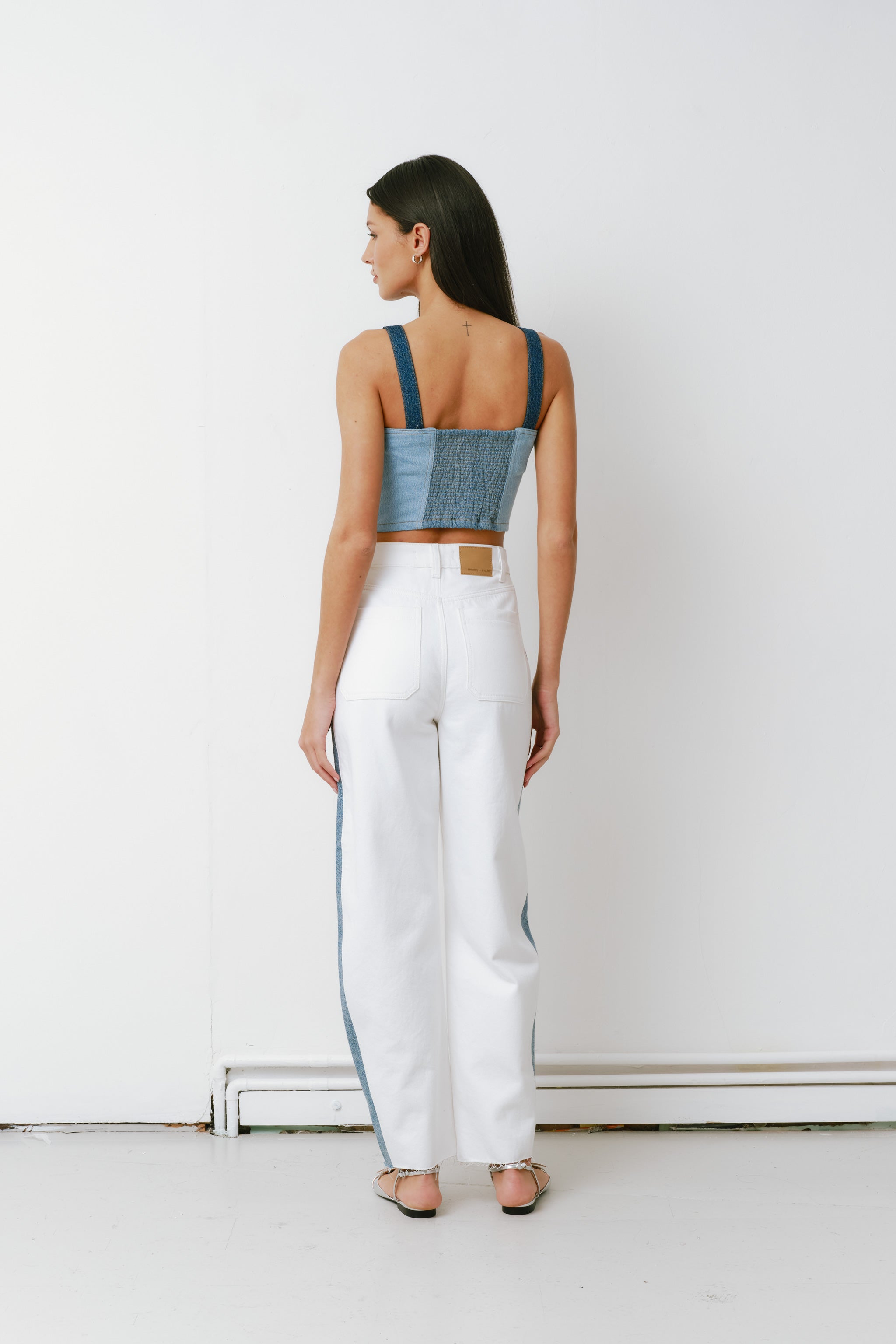 Bo Barrel Leg Jean in Two Tone - seventy + mochi