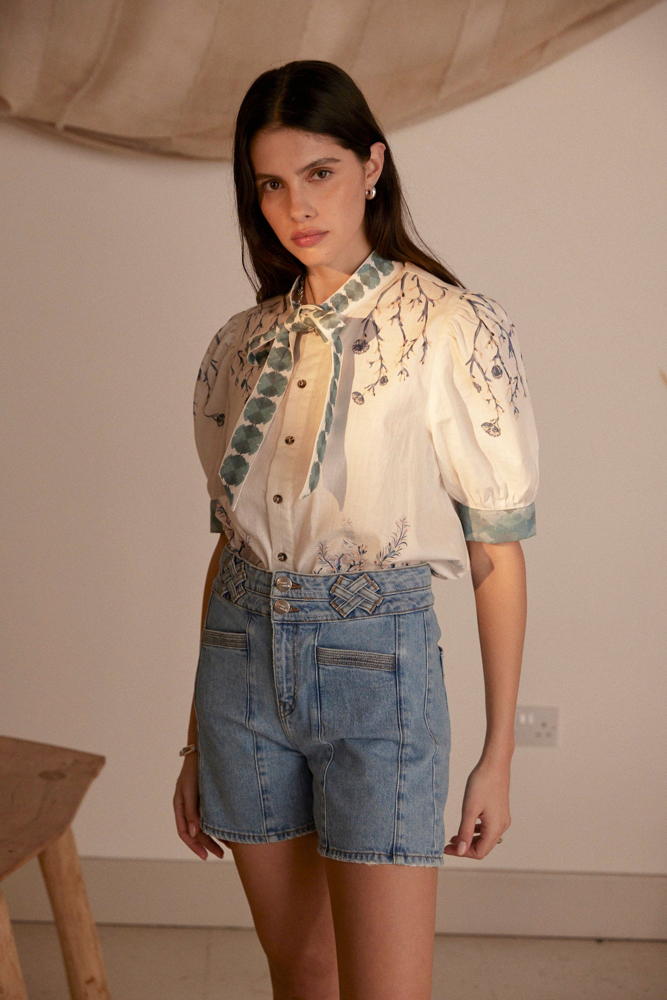 Poppy Blouse in Indigo Coral - seventy + mochi