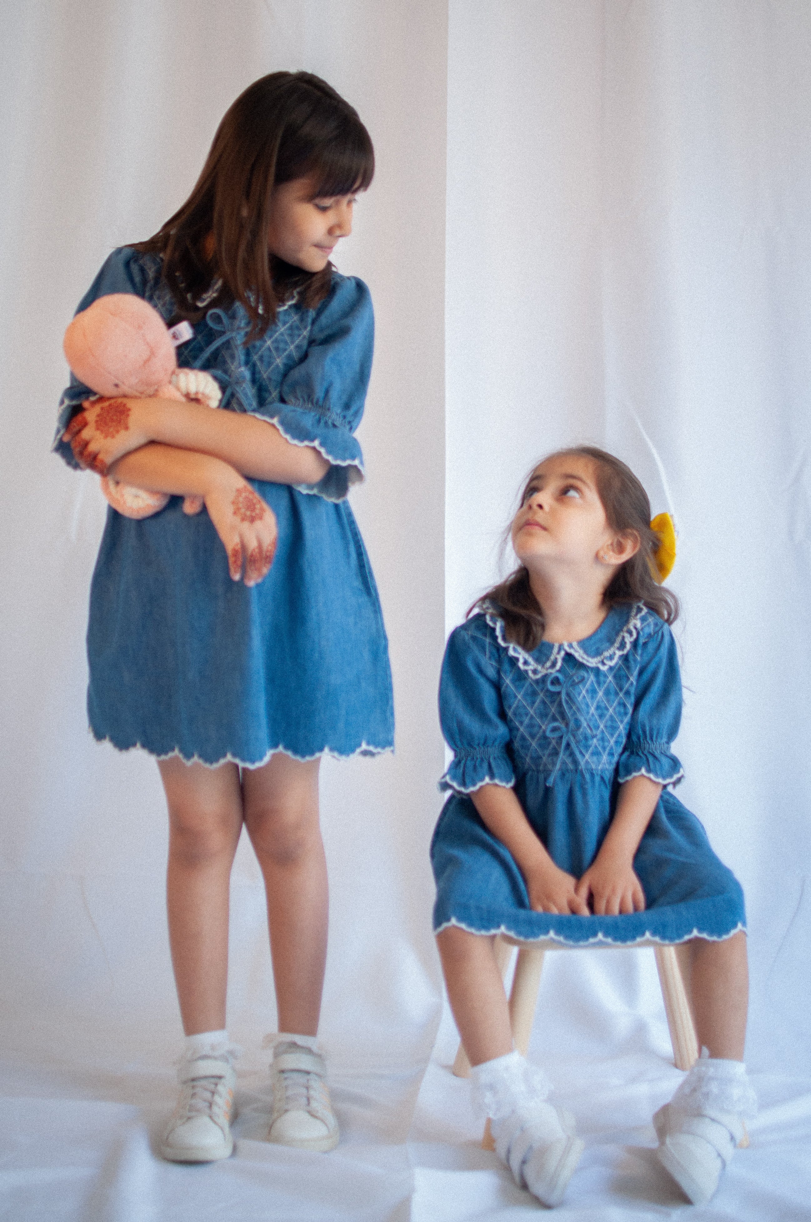 Girl's Heidi Dress in Mid Vintage - seventy + mochi