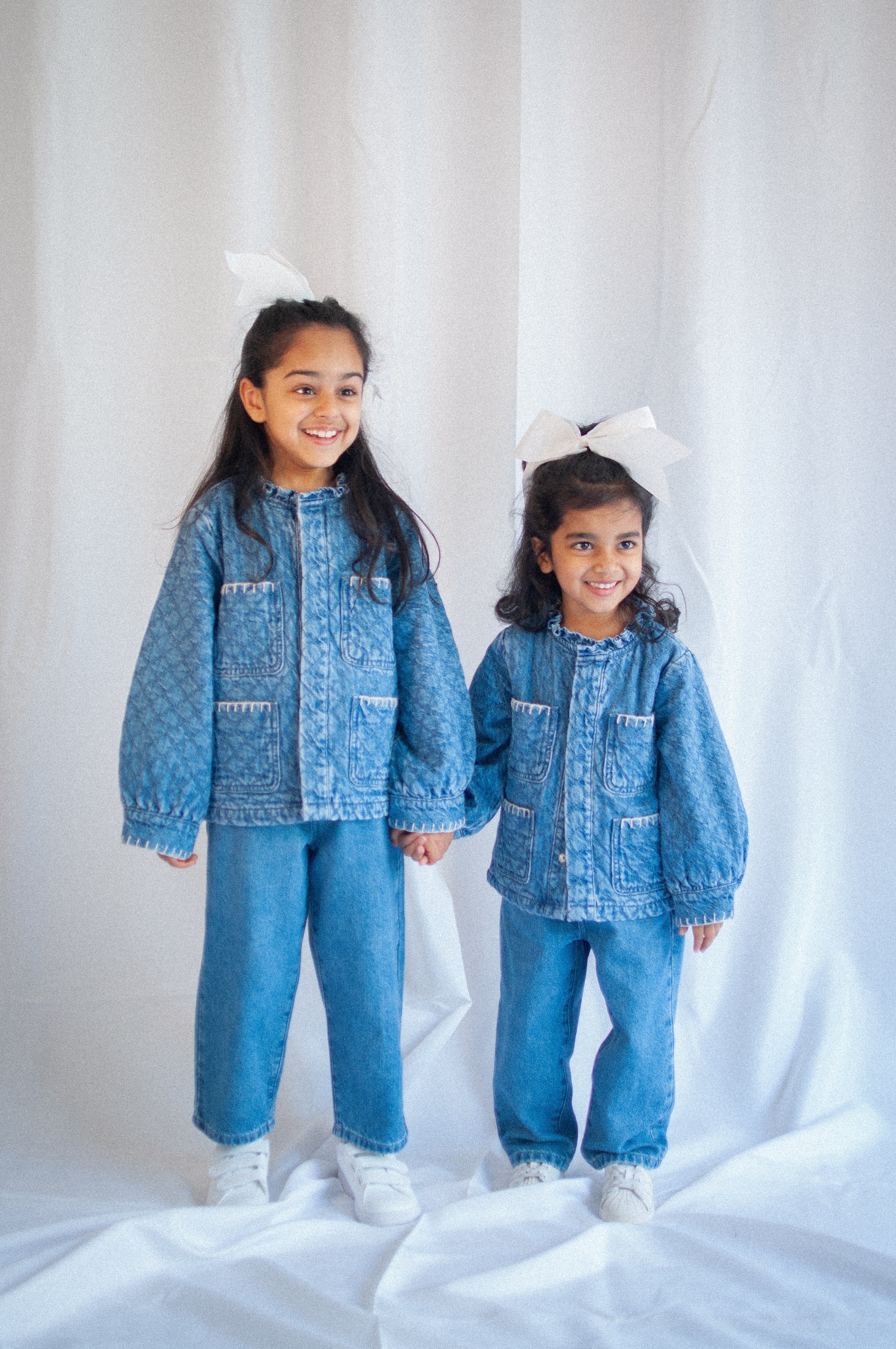 Girl's Pablo Quilted Denim Jacket in Rodeo - seventy + mochi