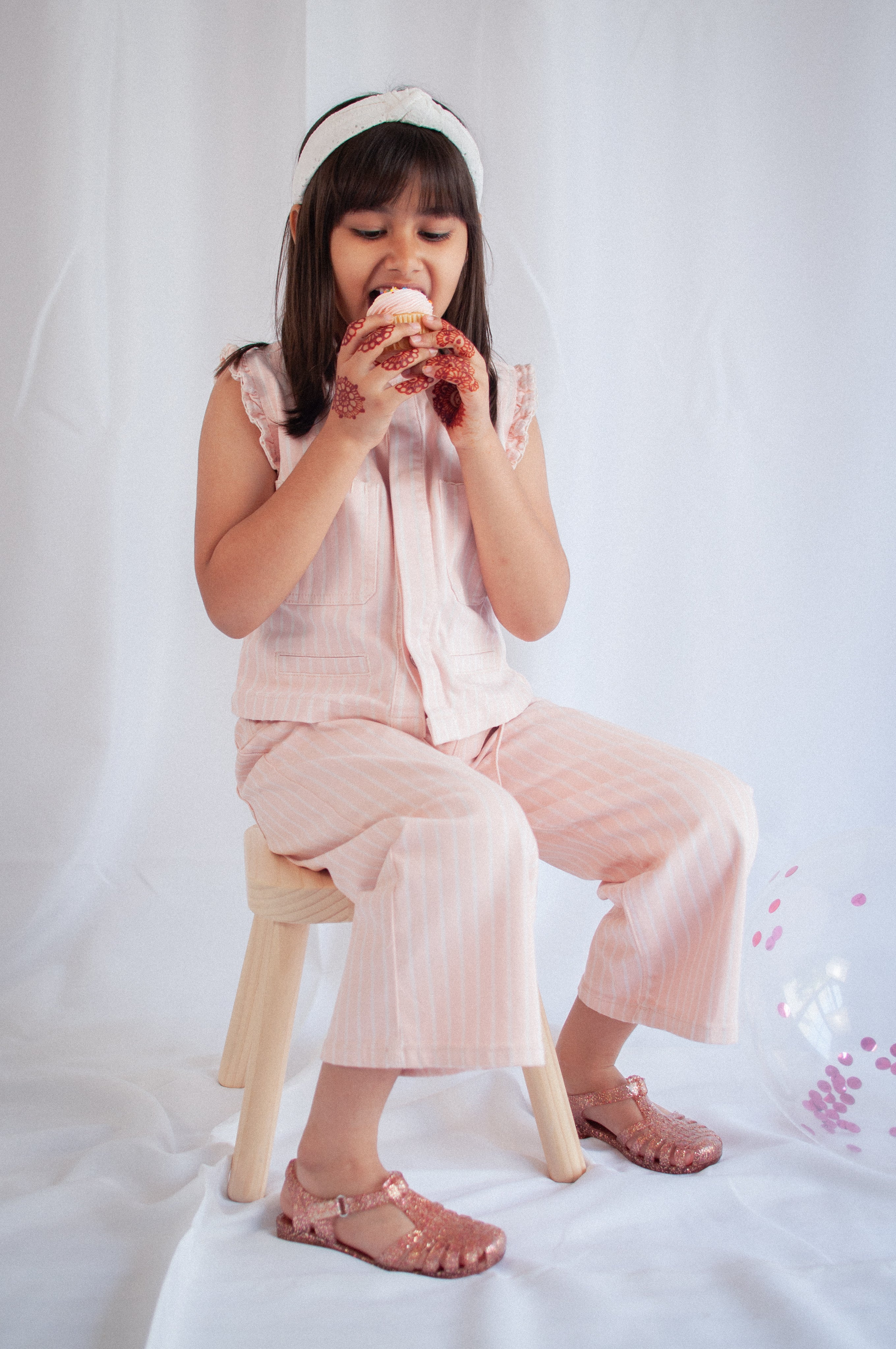 Girl's Blake Jean in Pink Dawn Wide Stripe - seventy + mochi