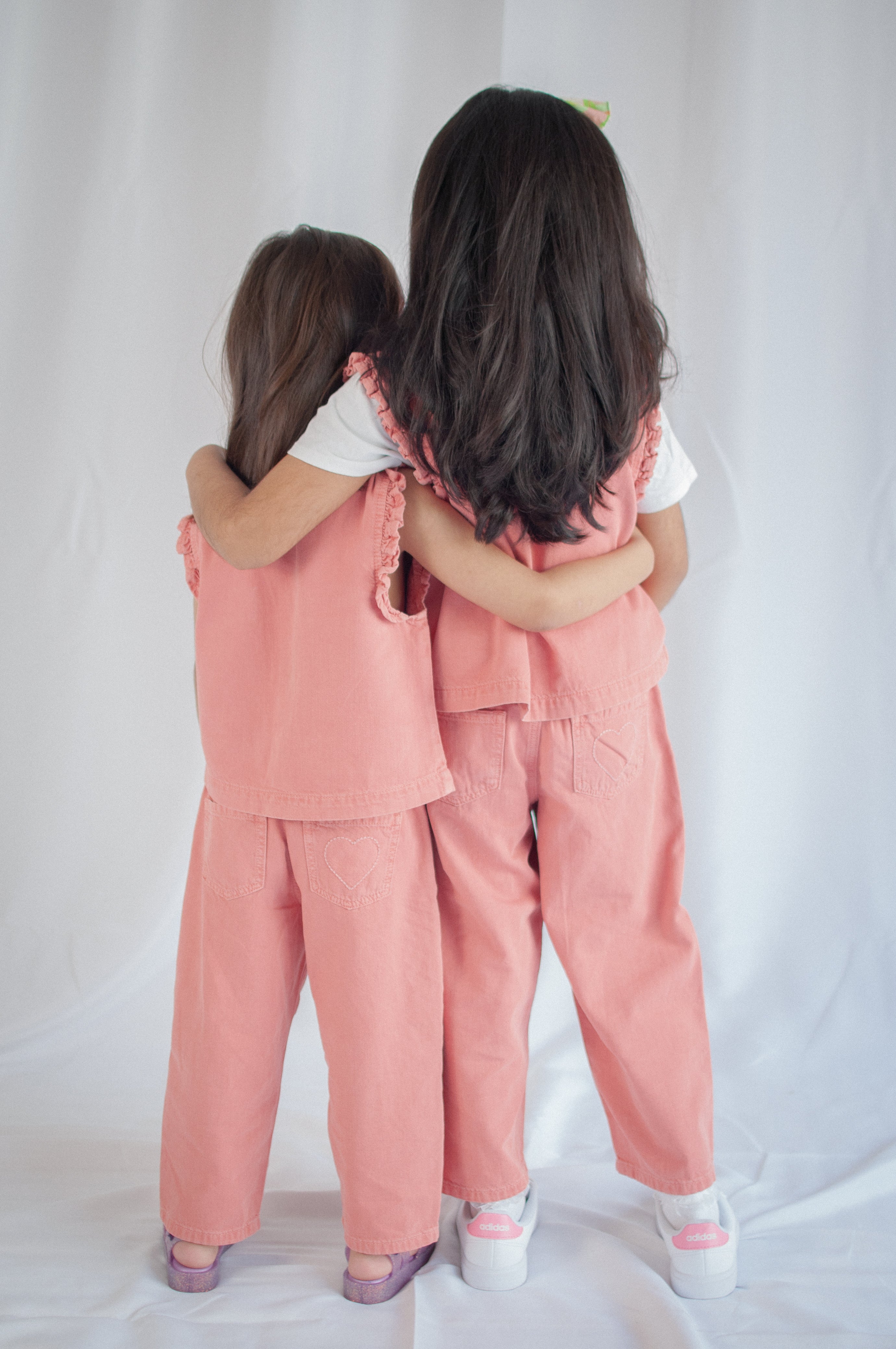 Girl's Pablo Denim Vest in Mineral Red - seventy + mochi