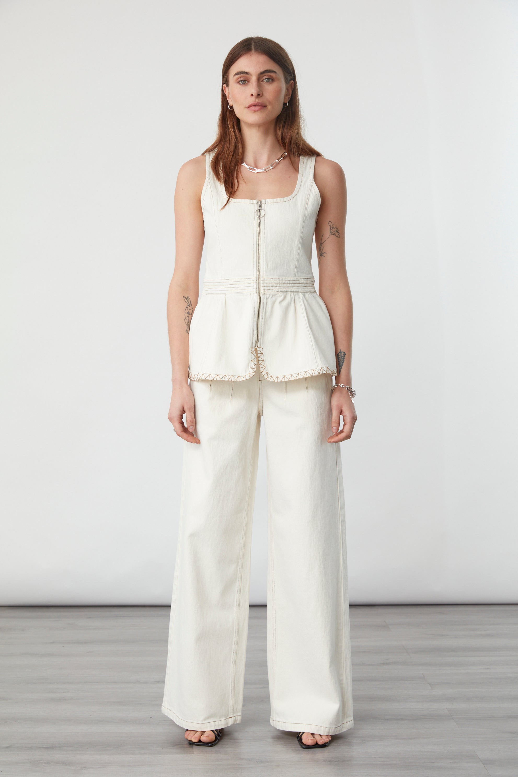 Sasha Corset Top In Ecru - seventy + mochi