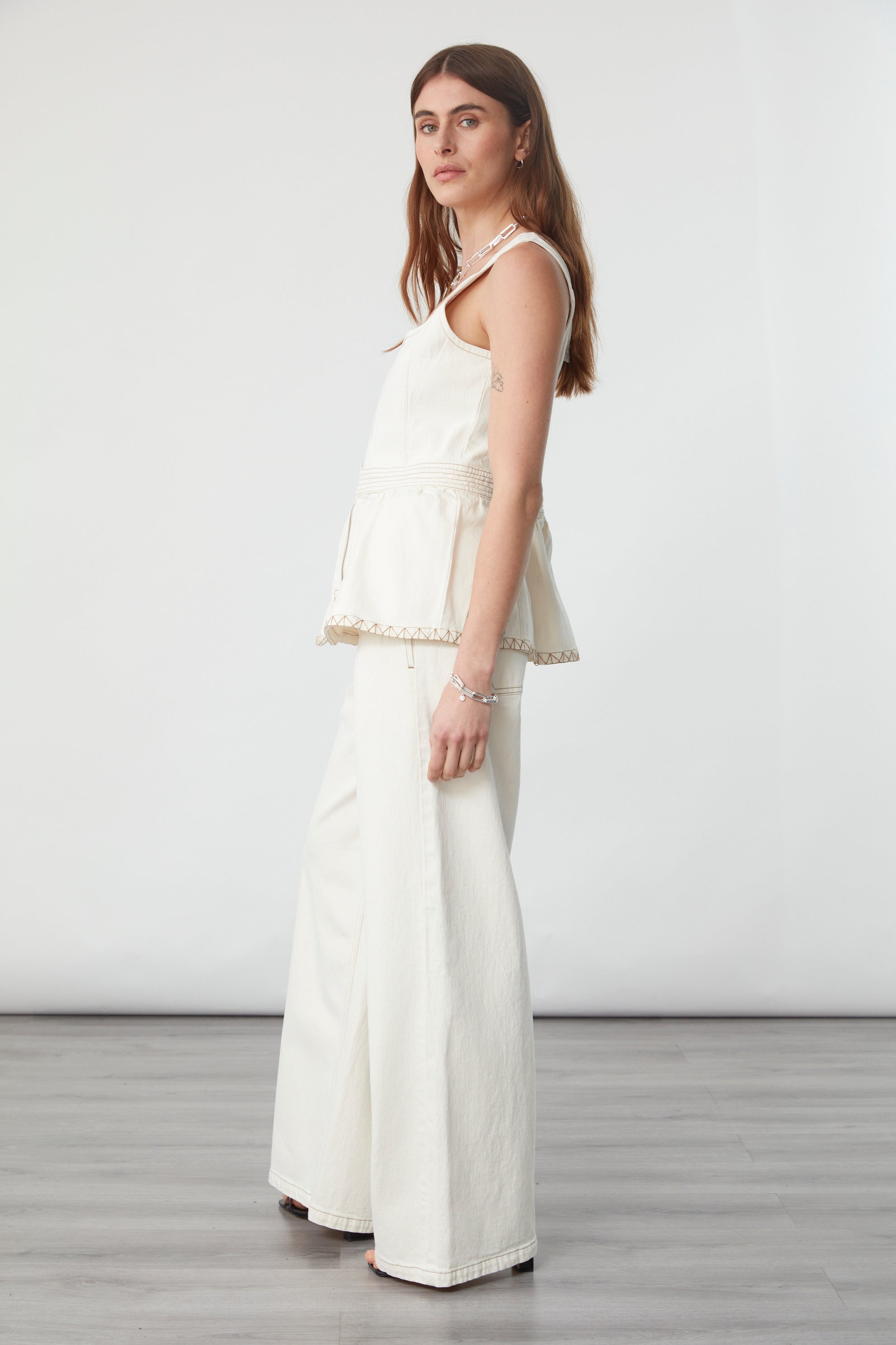 Sasha Corset Top In Ecru - seventy + mochi