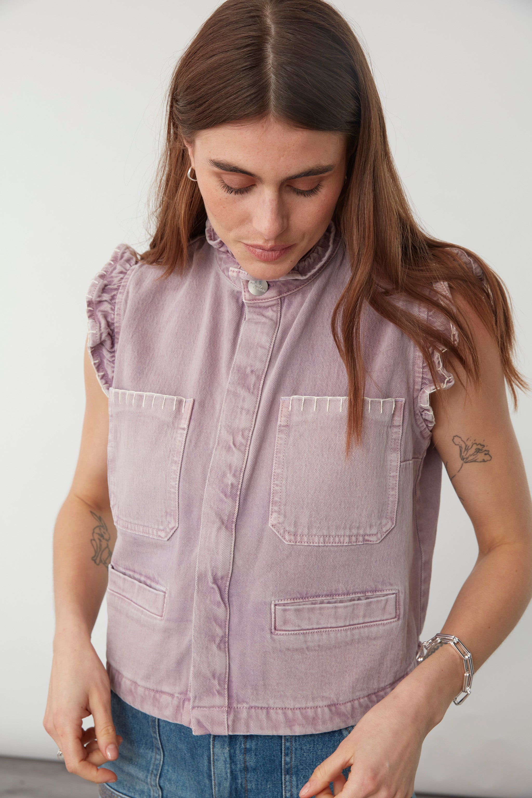 Pablo Vest in Dusty Lilac - seventy + mochi