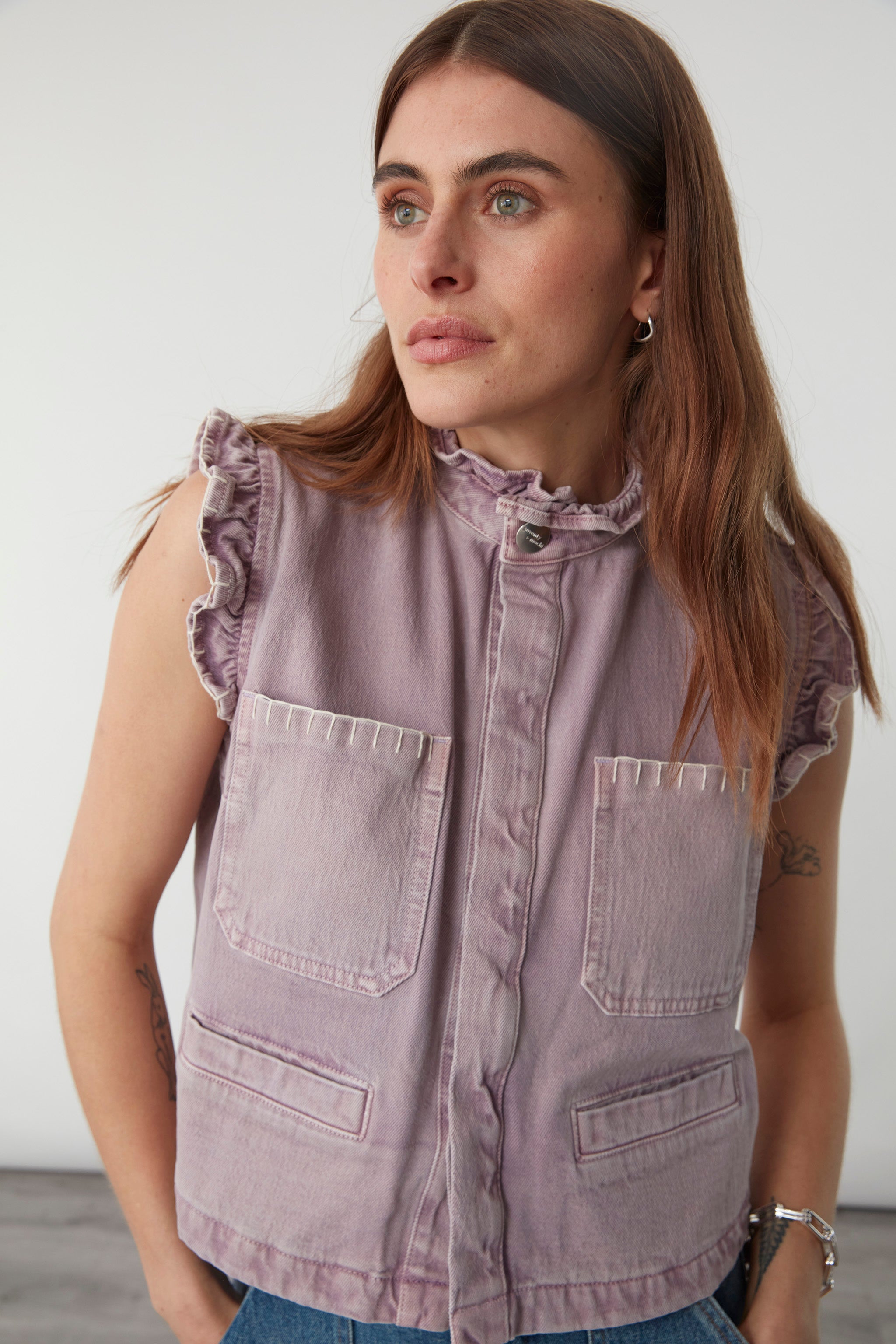 Pablo Vest in Dusty Lilac - seventy + mochi