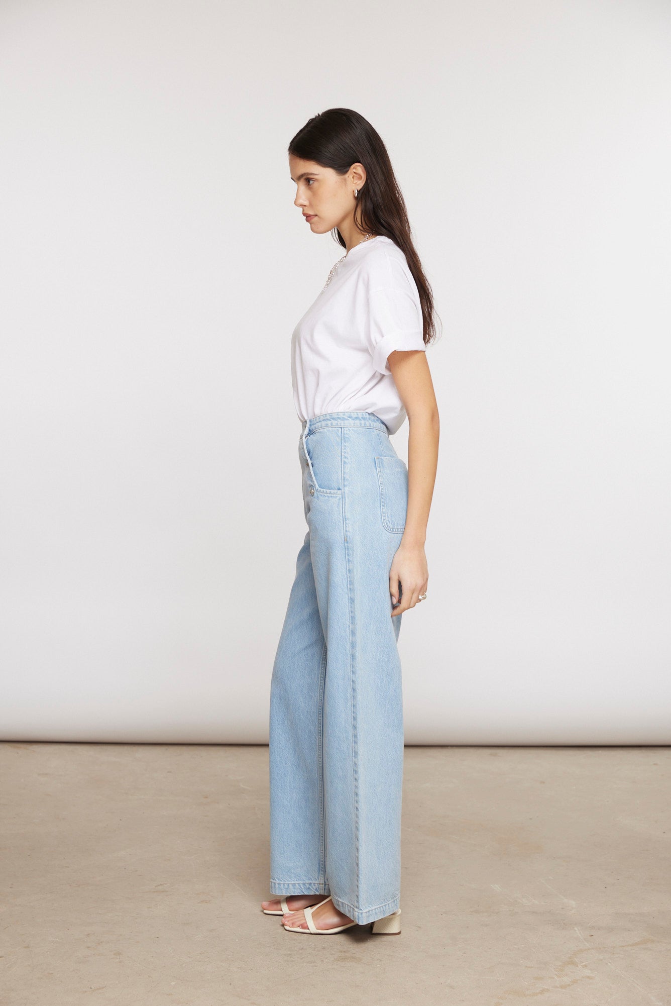 Margot High-Rise Flare Jean in Sunbleached - seventy + mochi