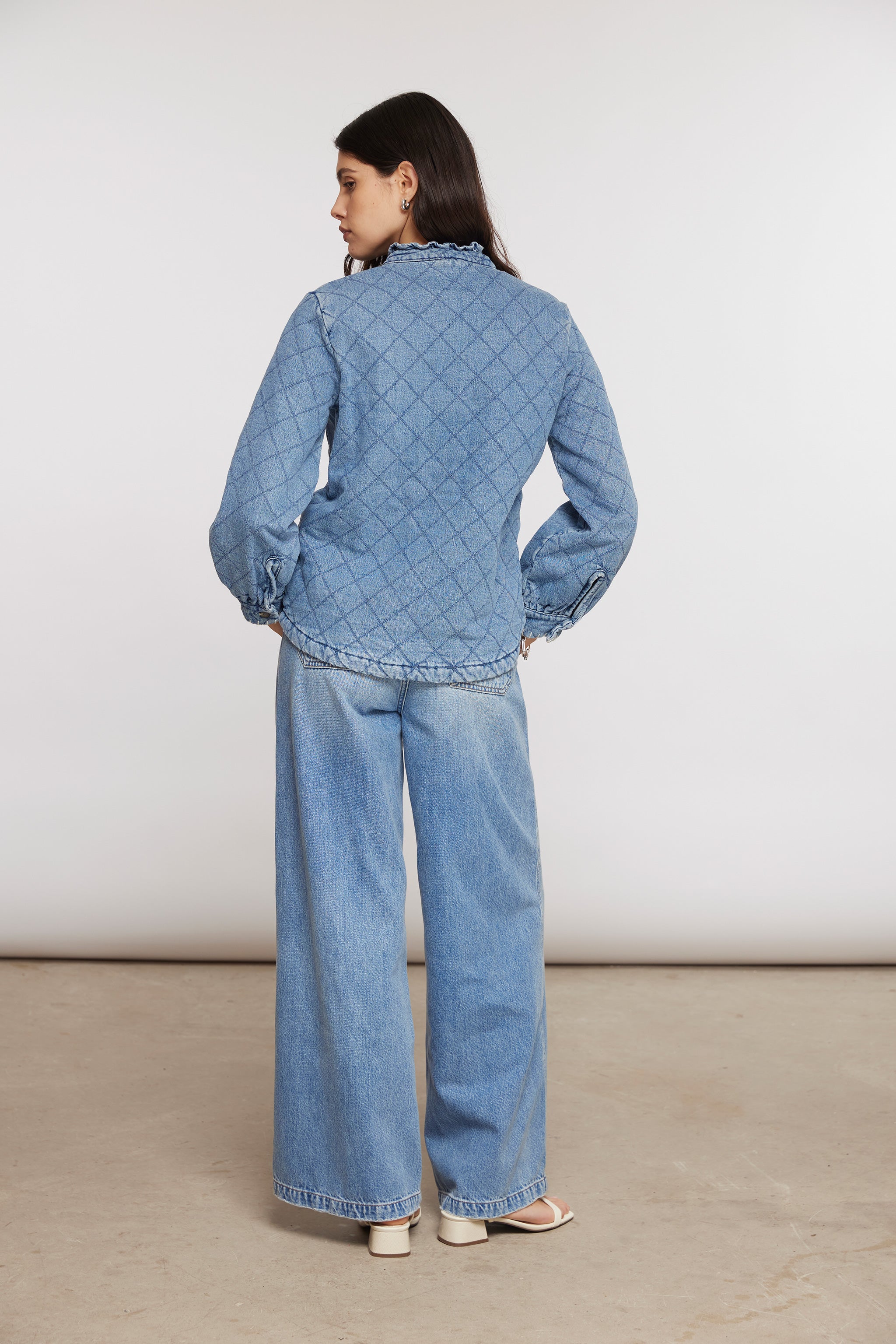 Pablo Quilted Denim Jacket in Rodeo - seventy + mochi