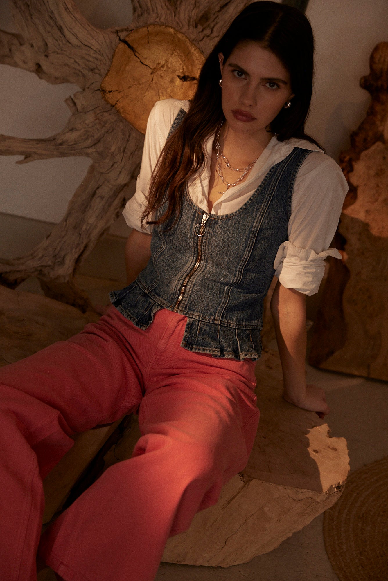 Sylvie Top in Napa on sitting model - seventy + mochi