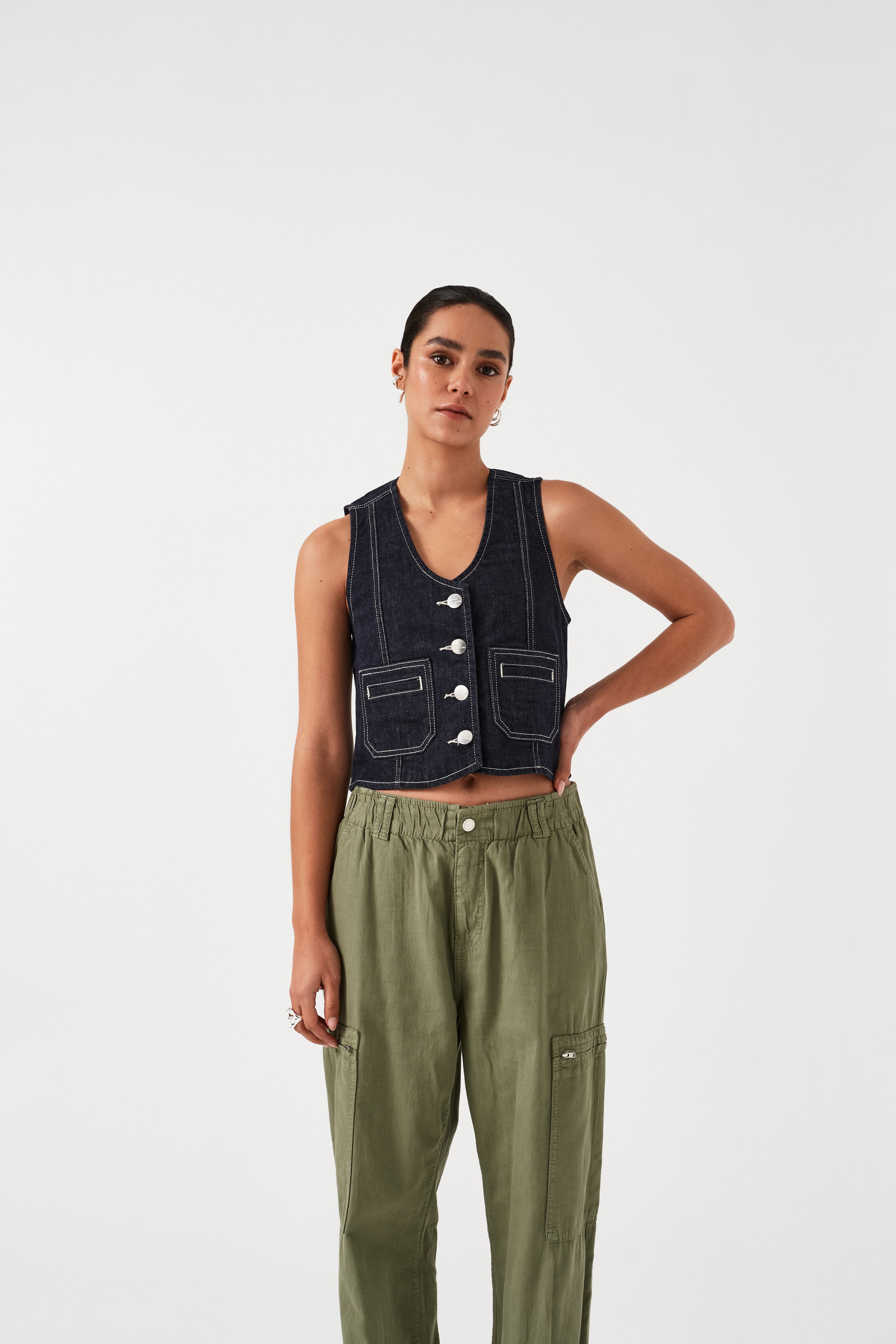 Bea Waistcoat in Nightfall - seventy + mochi