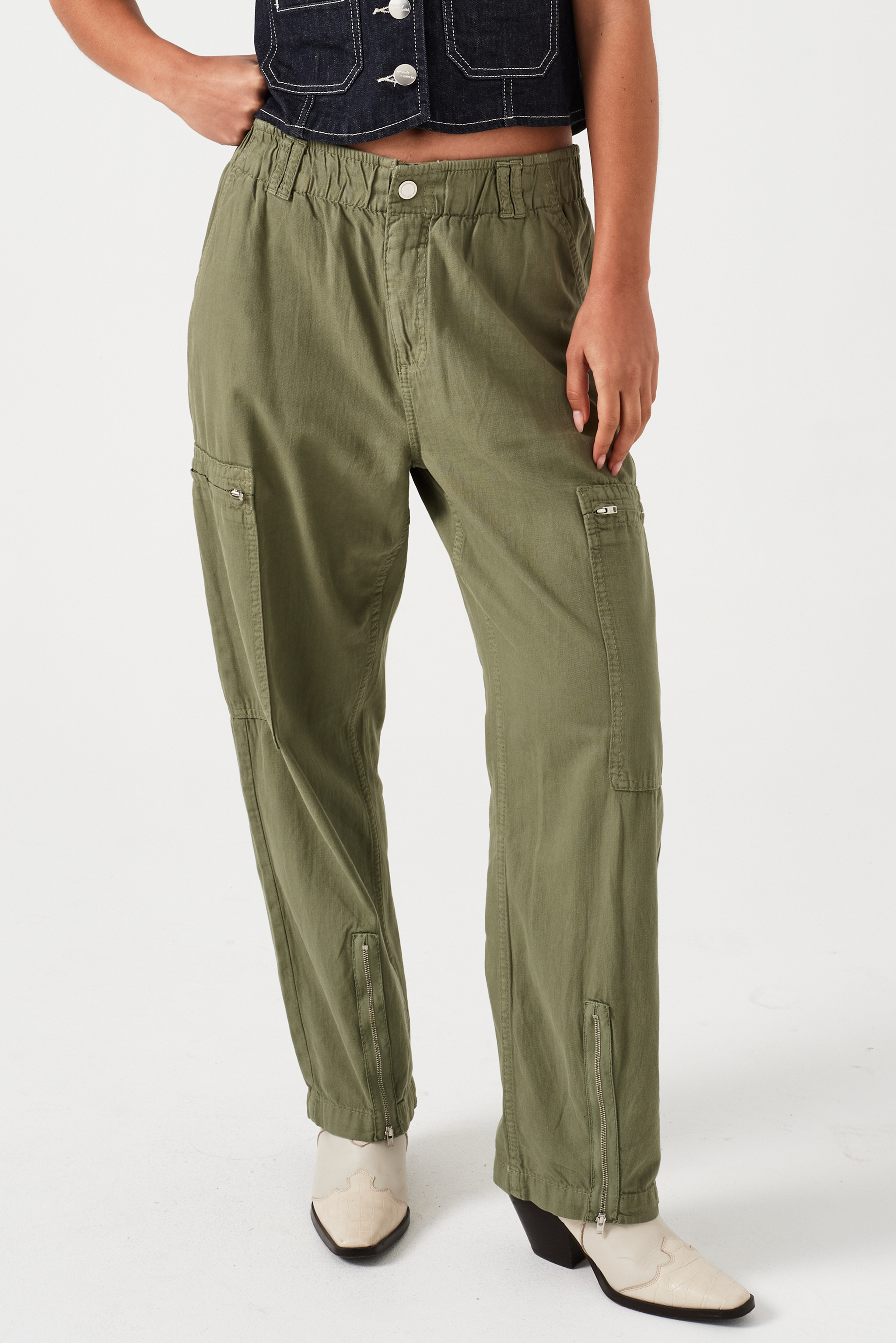 Amelia Pant in Khaki - seventy + mochi