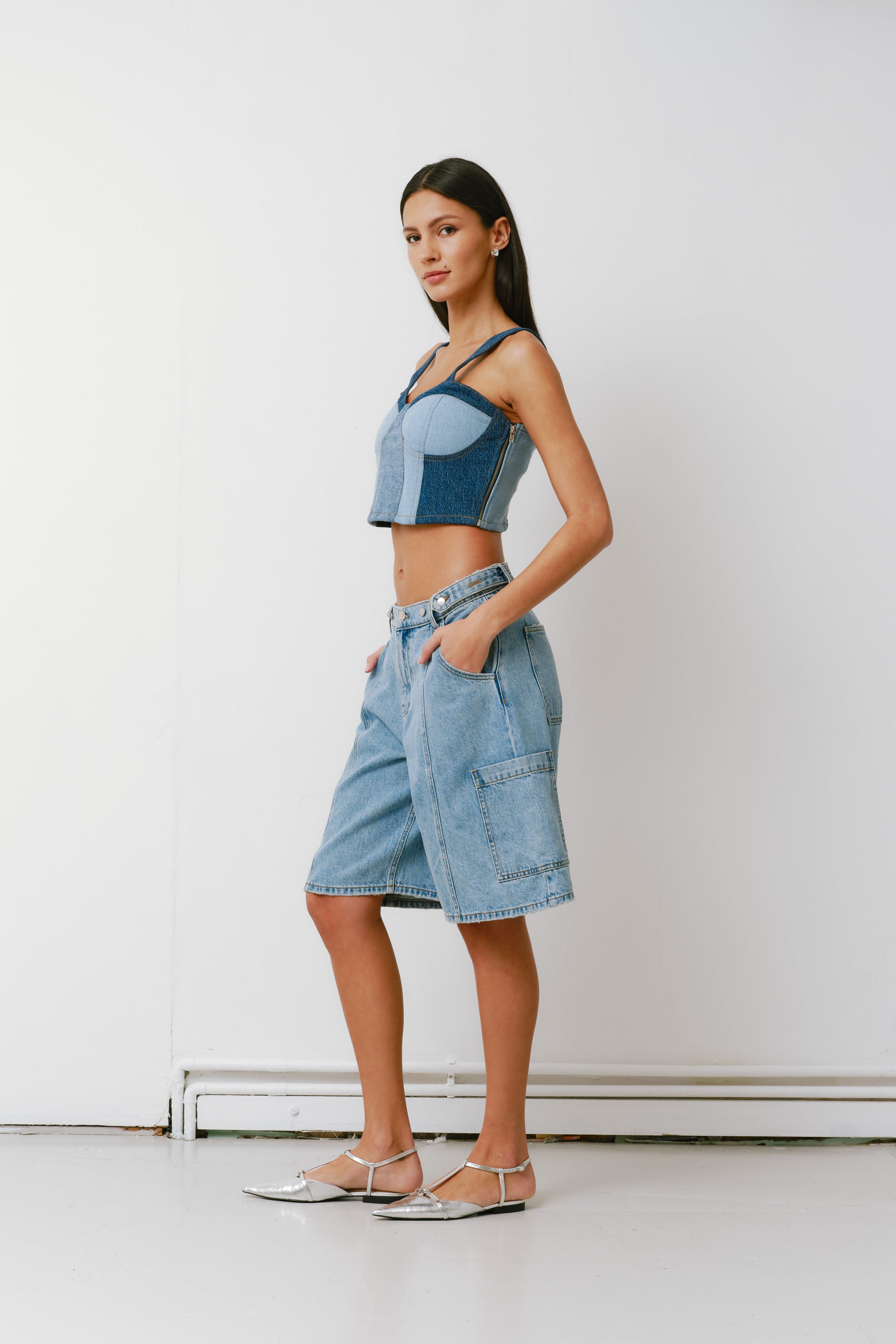 Ali Denim Board Short in Weekender - seventy + mochi