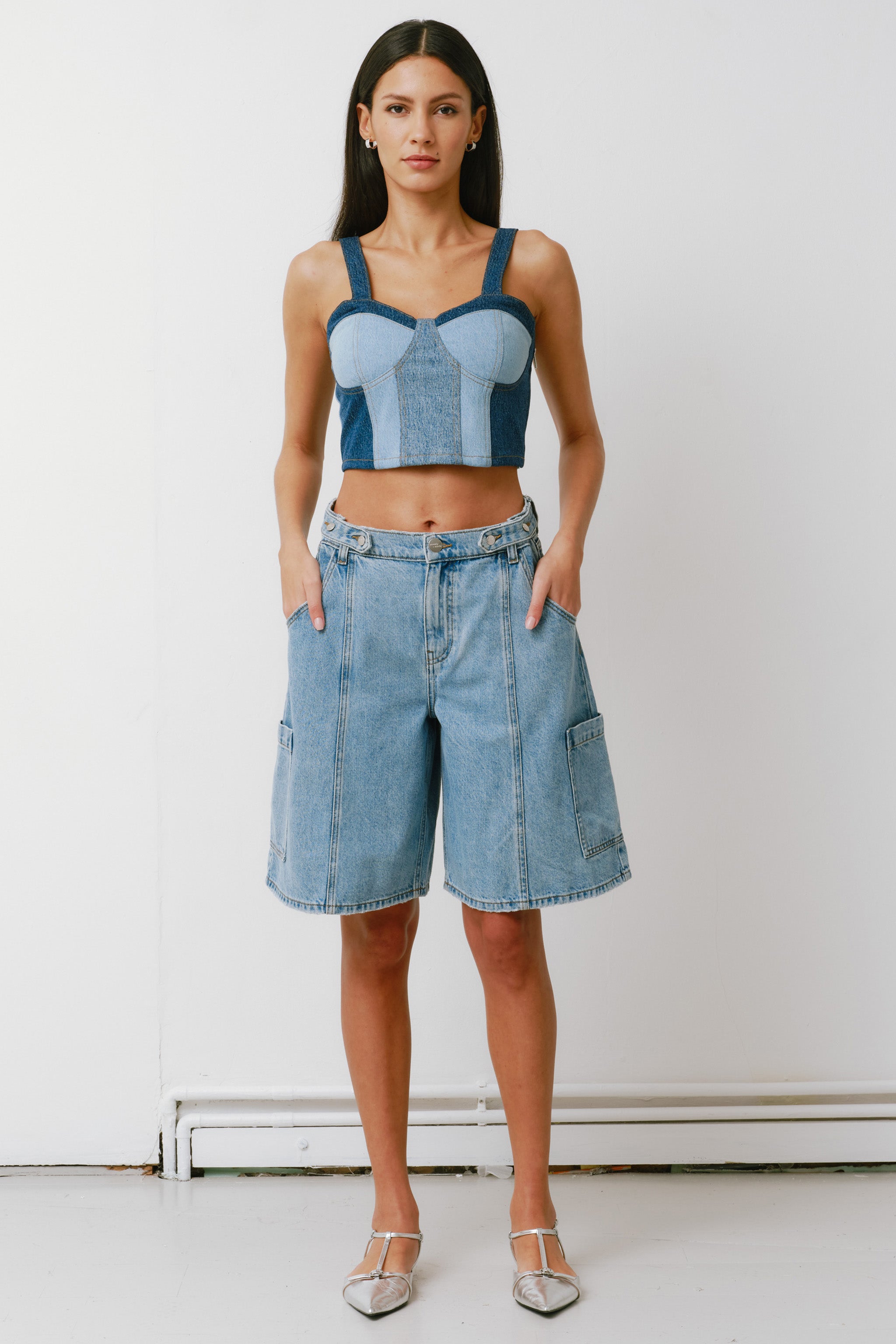 Ali Denim Board Short in Weekender - seventy + mochi