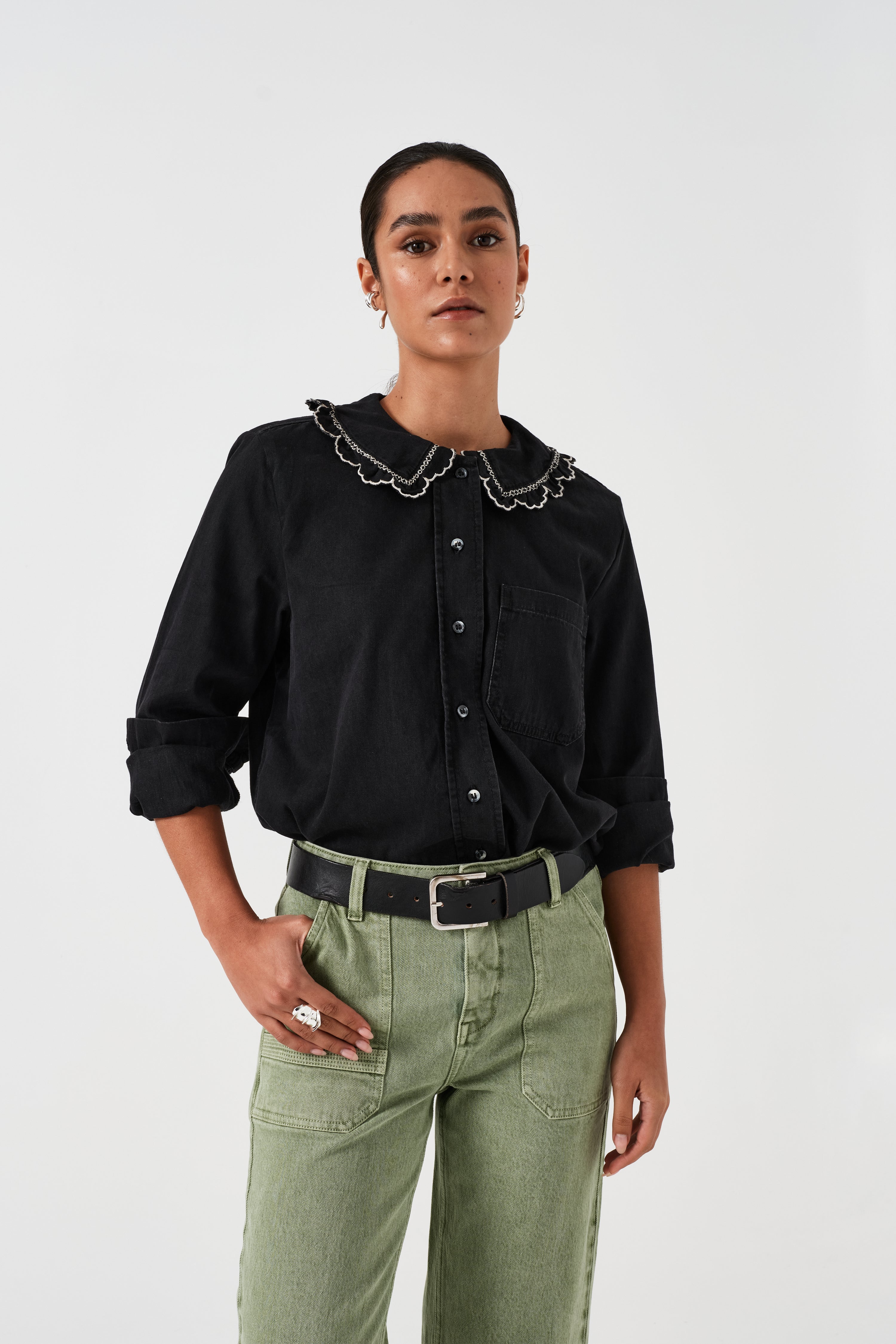 Delilah Blouse in Black - seventy + mochi