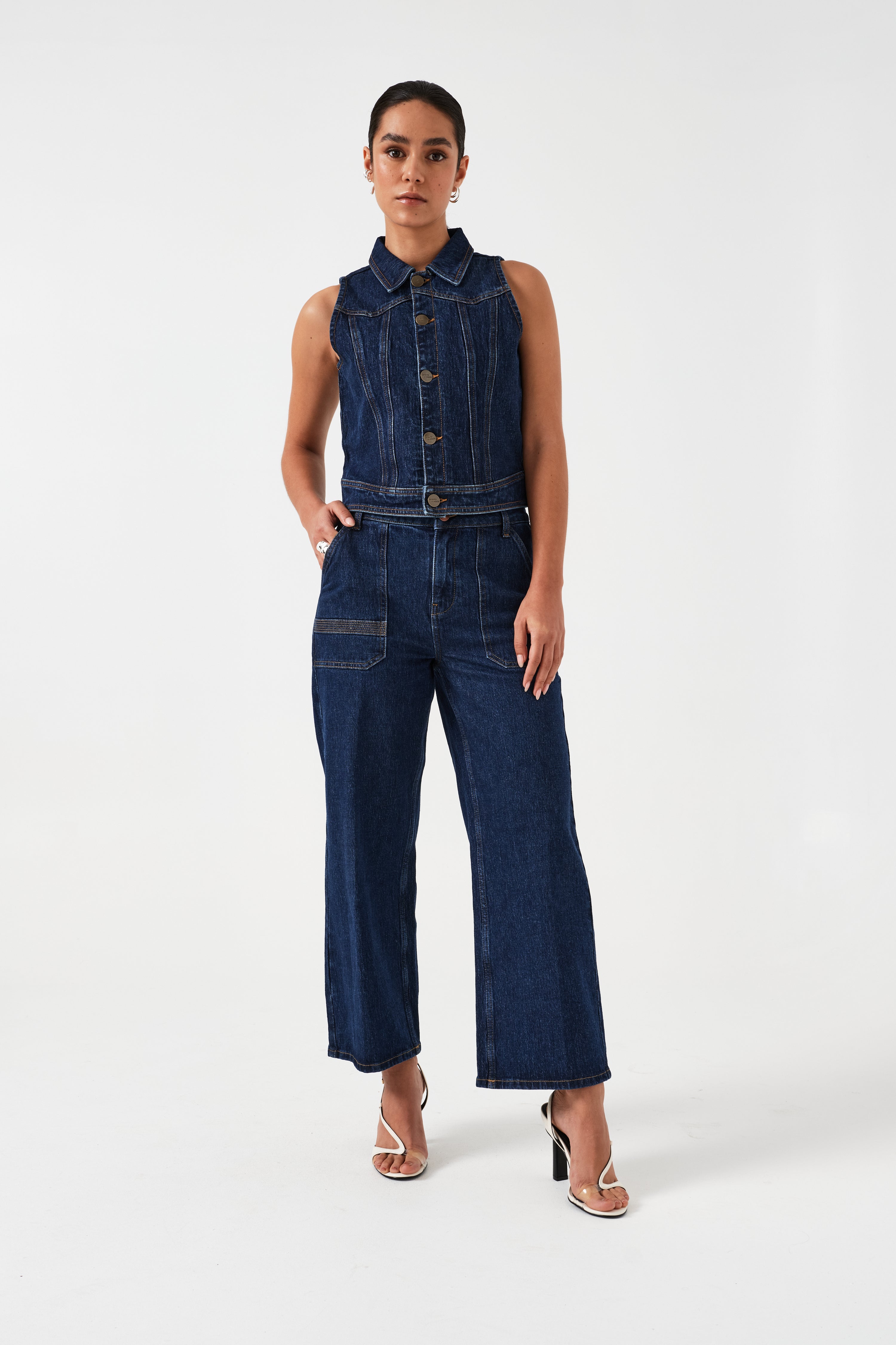 Cali Cropped Jacket in Dark Americana - seventy + mochi
