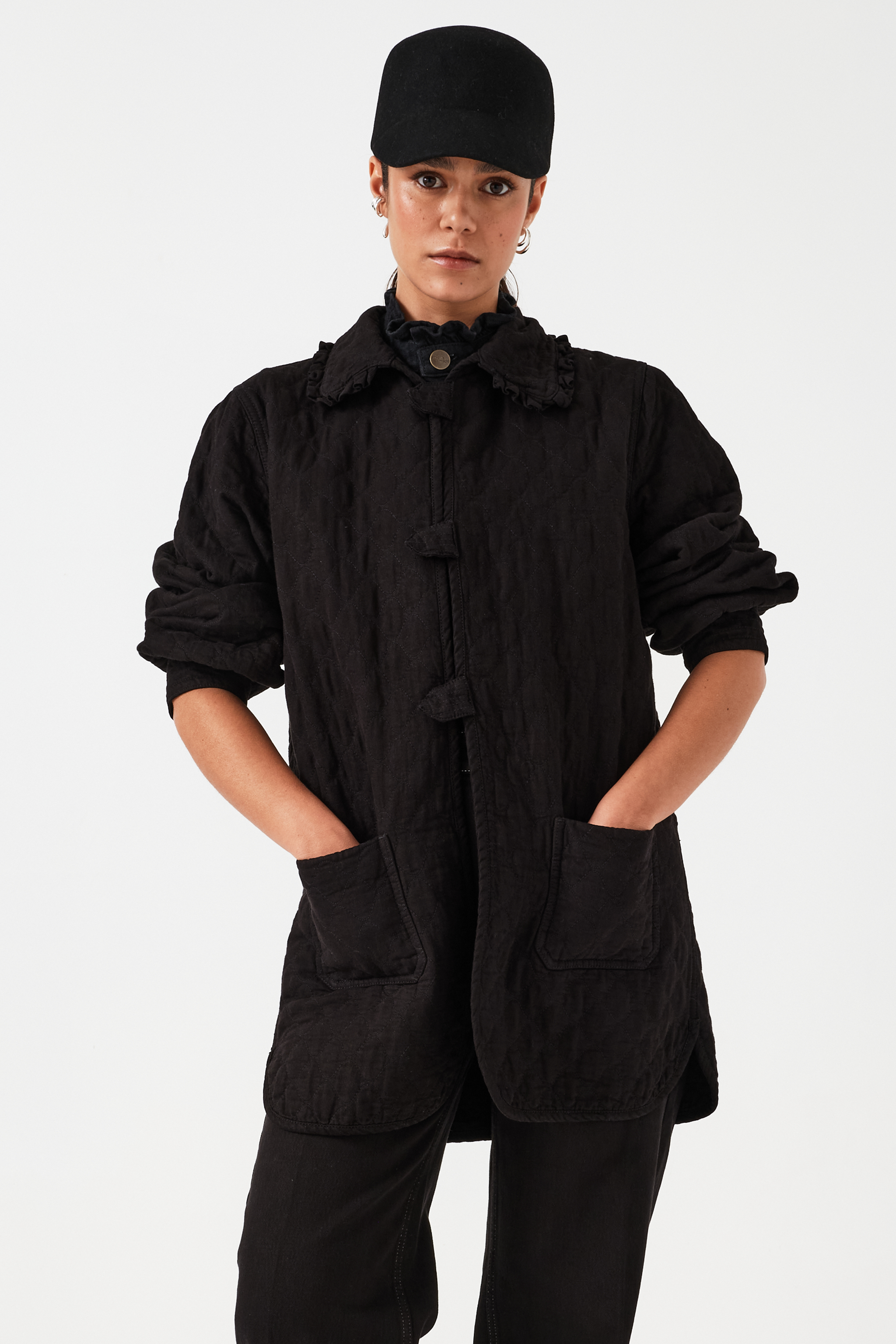 Pippa Chore Jacket in Black - seventy + mochi