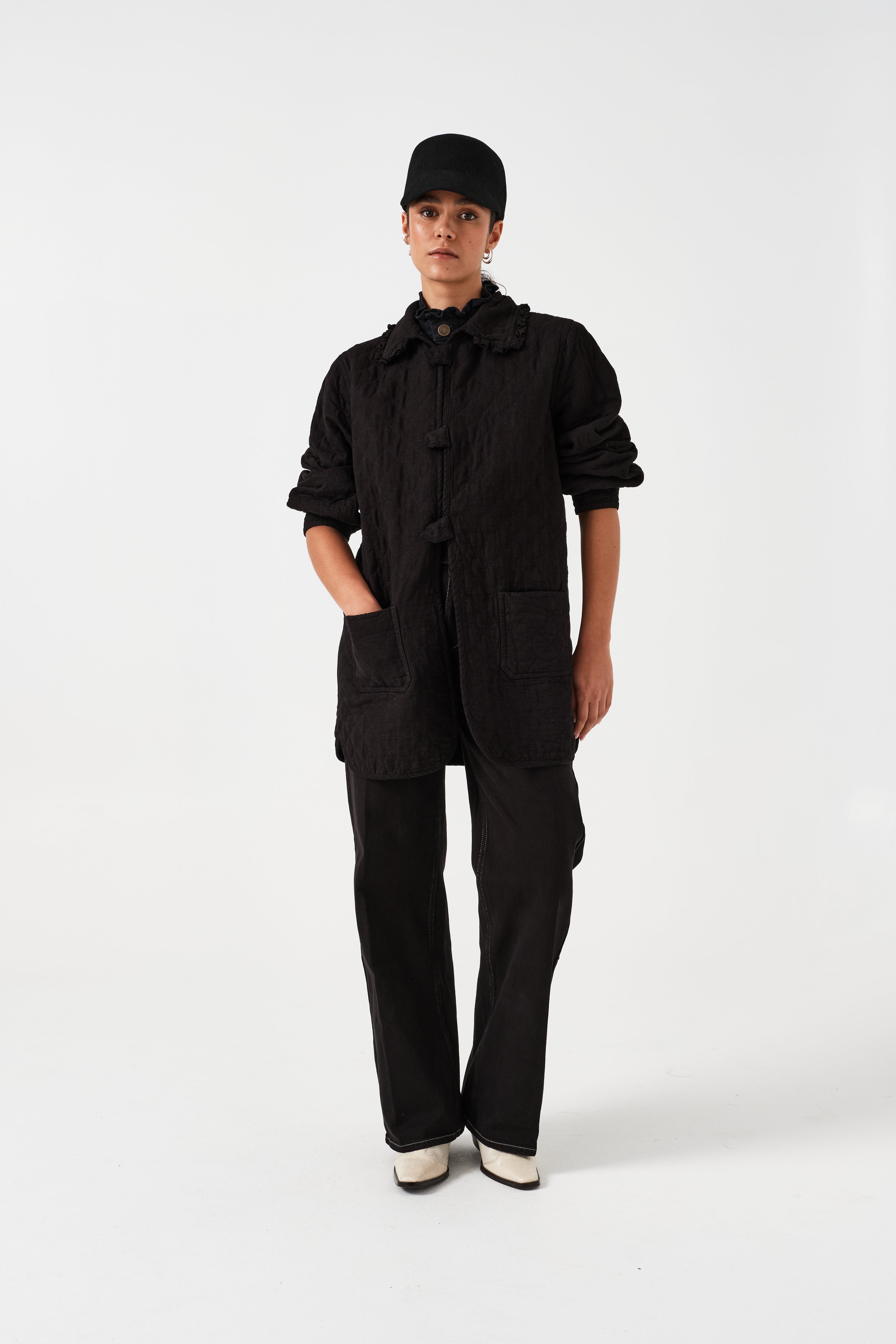 Pippa Chore Jacket in Black - seventy + mochi