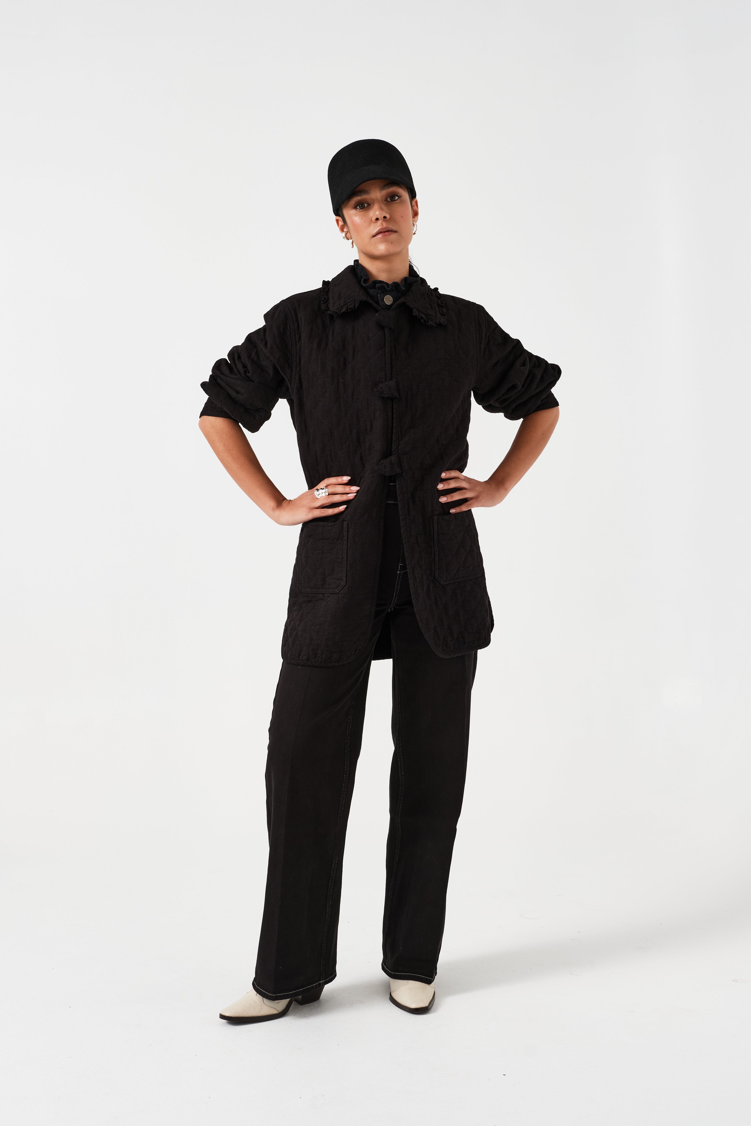 Pippa Chore Jacket in Black - seventy + mochi