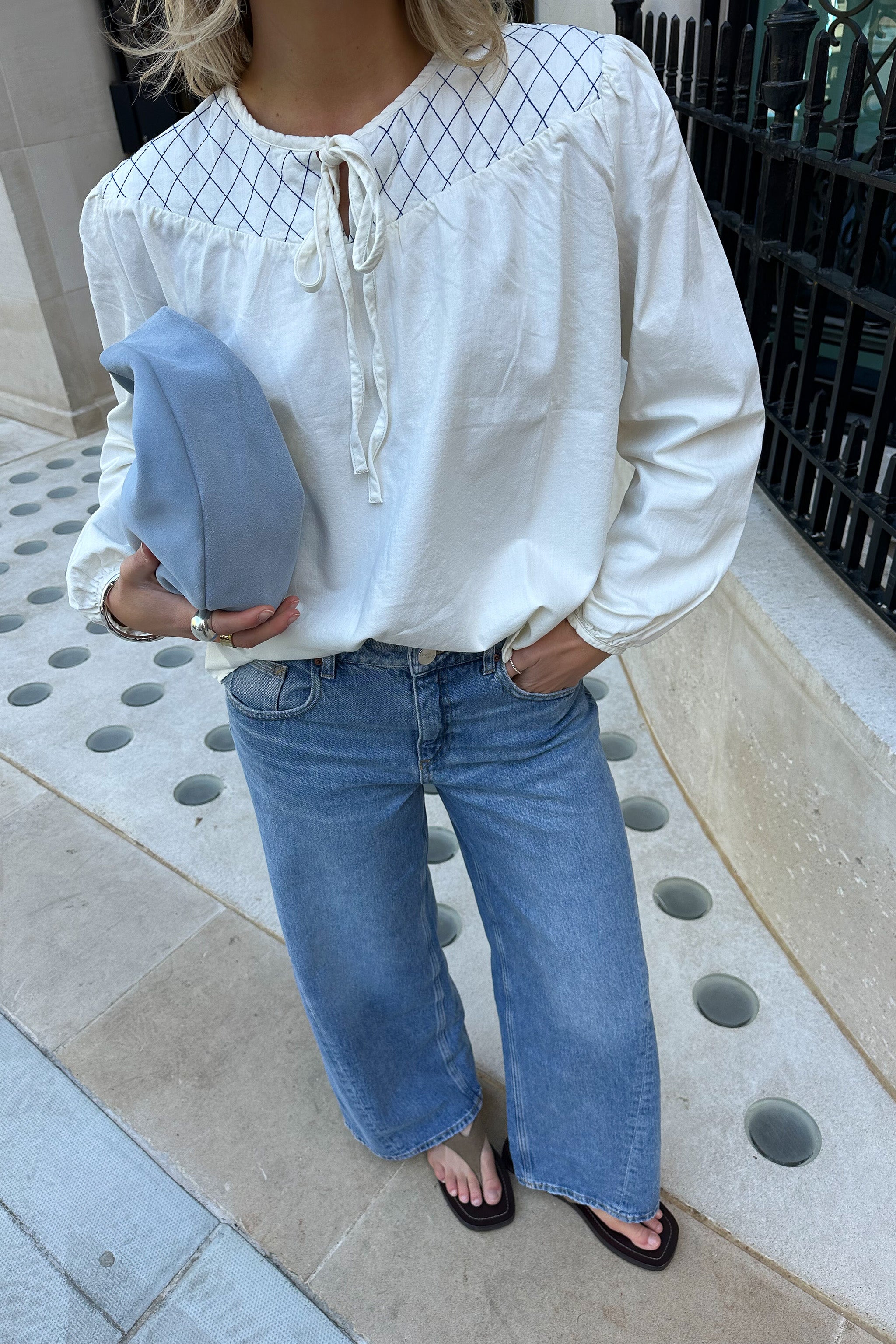 Clio Blouse in Ecru - seventy + mochi