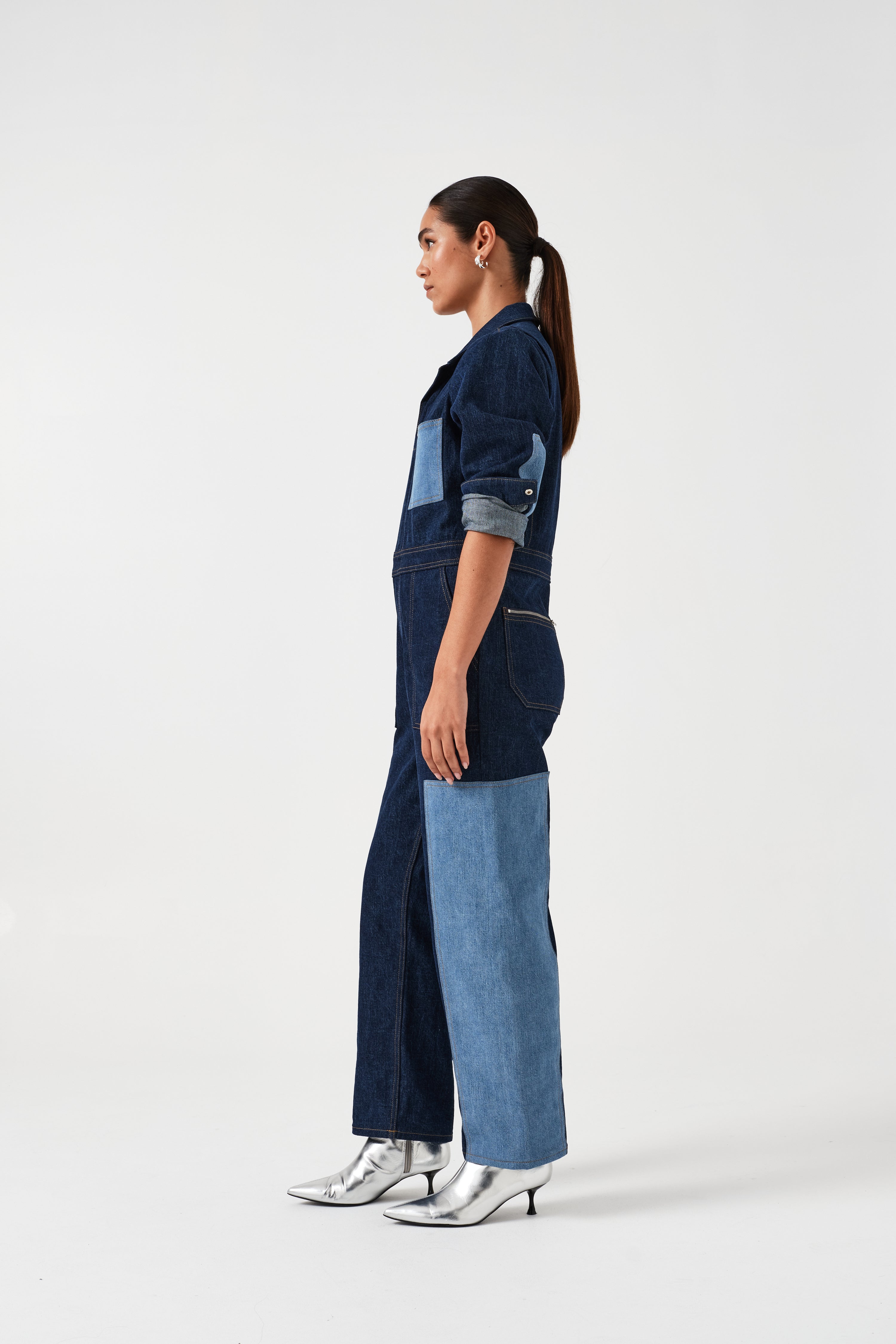 Indie All in One in Patched Denim - seventy + mochi
